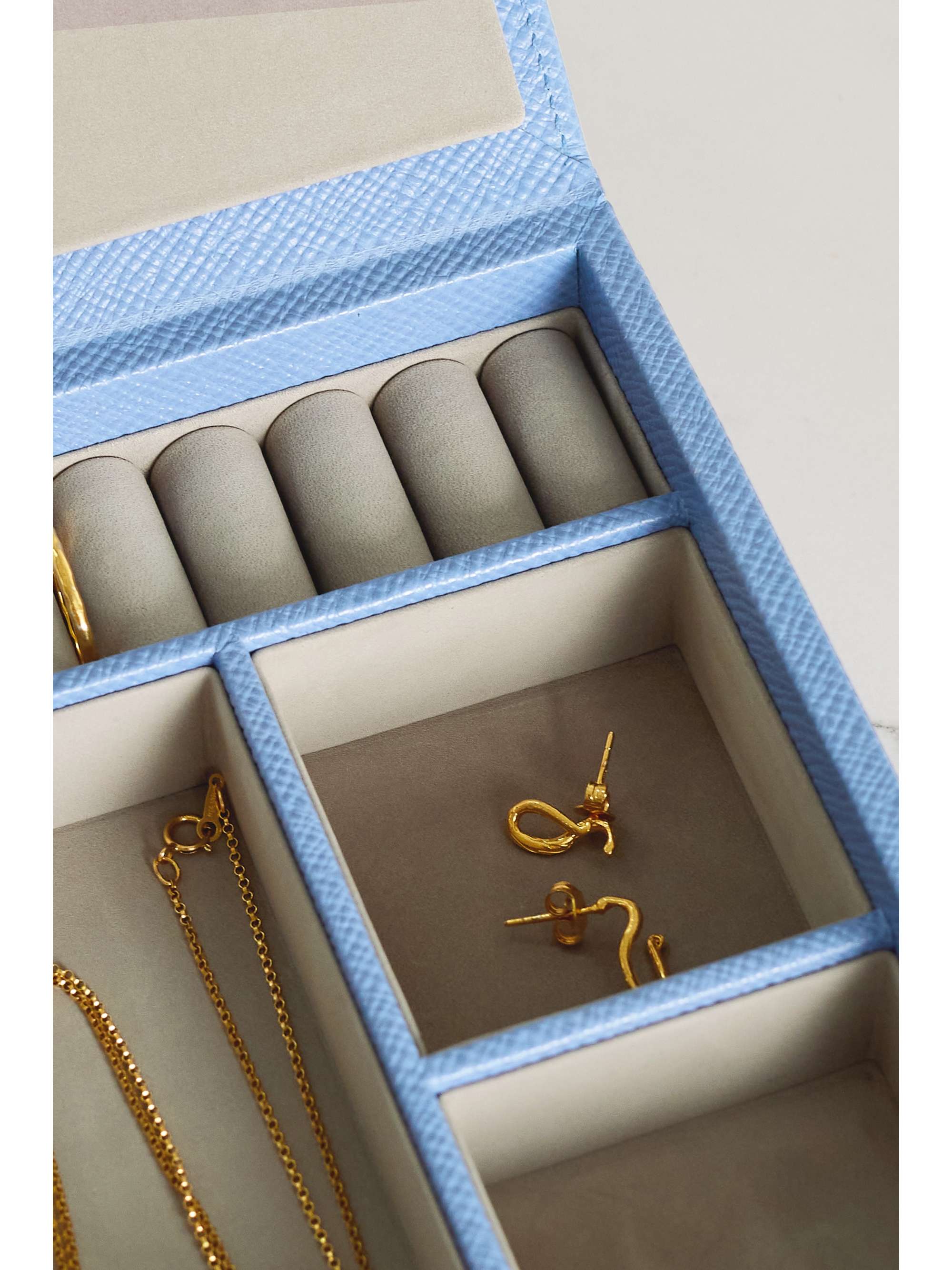 SMYTHSON Textured-leather jewelry box