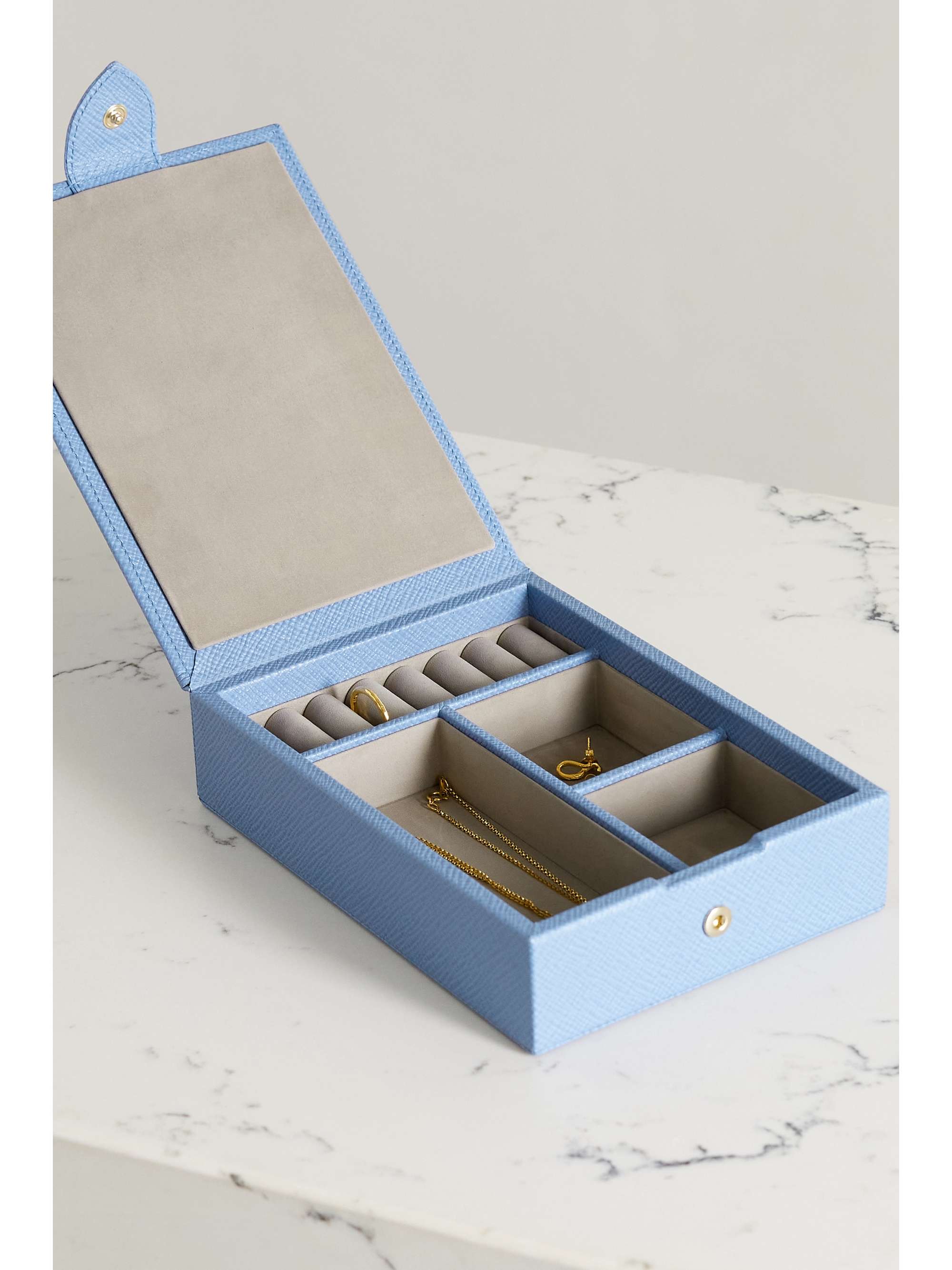 Textured leather jewelry box