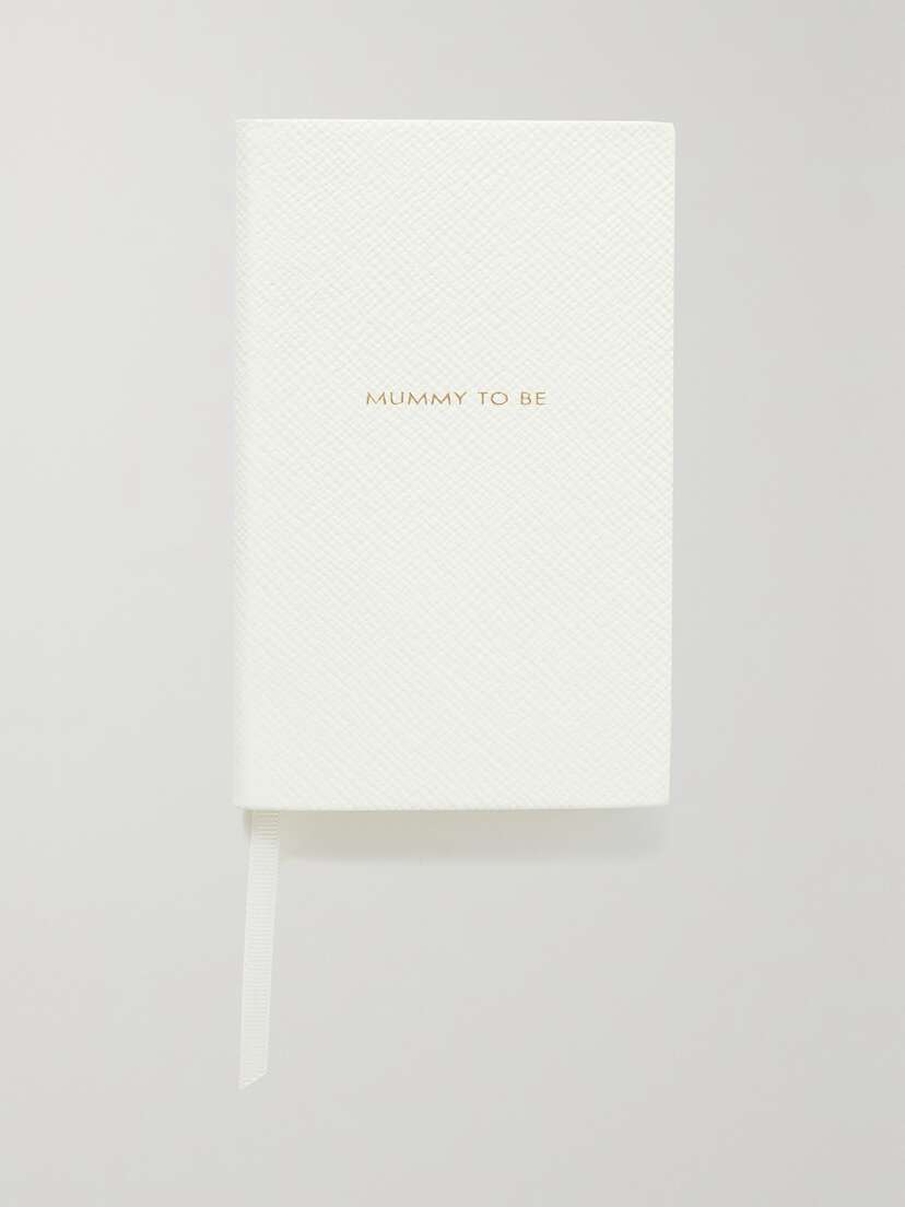 Smythson Mummy To Be Panama Textured-leather Notebook
