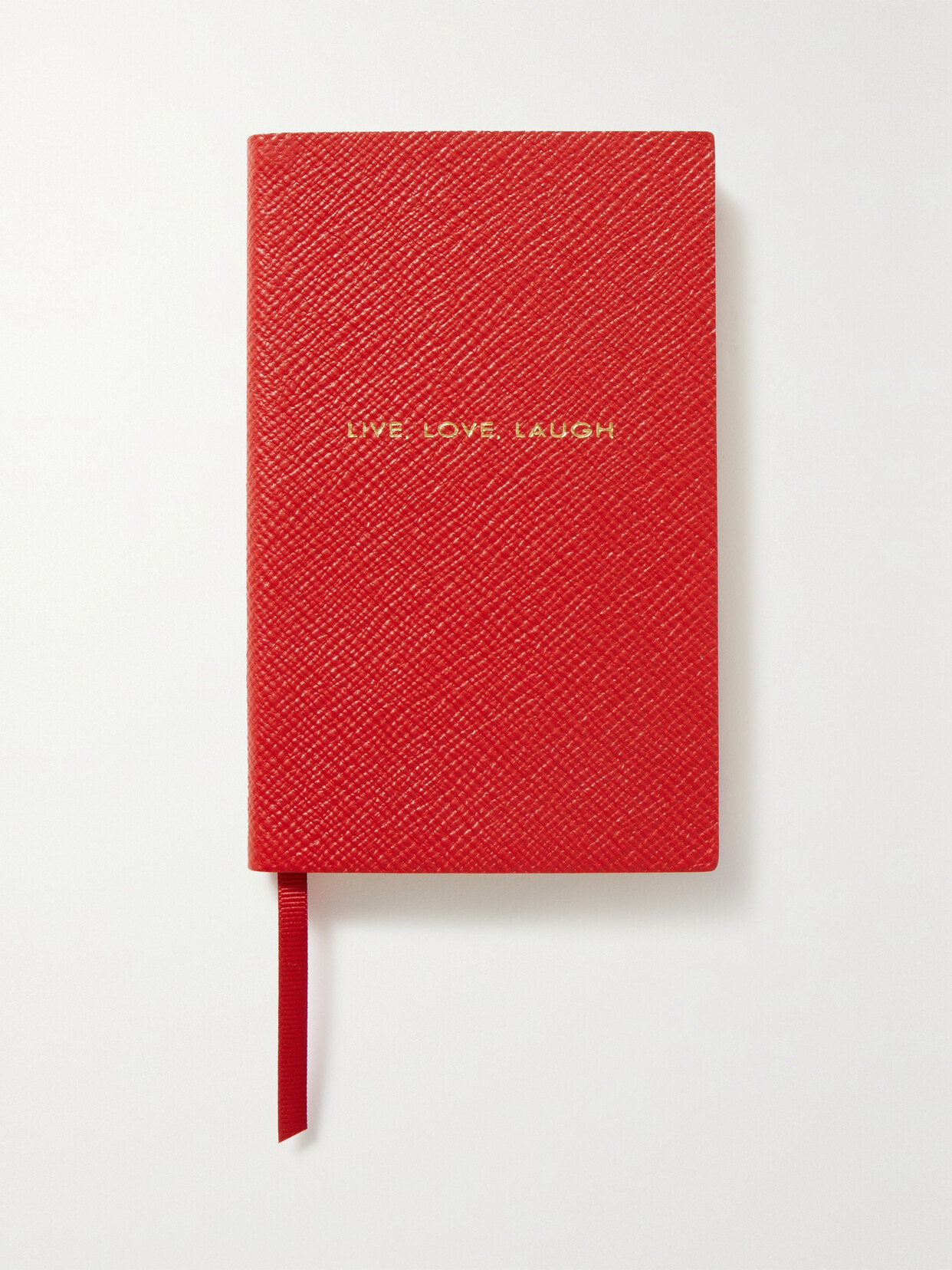 Smythson Panama Live, Love, Laugh Textured-leather Notebook