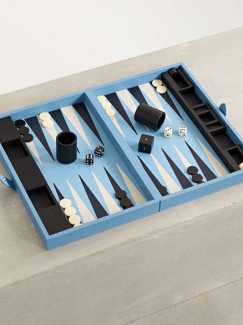 Smythson Panama Textured-leather Backgammon Set