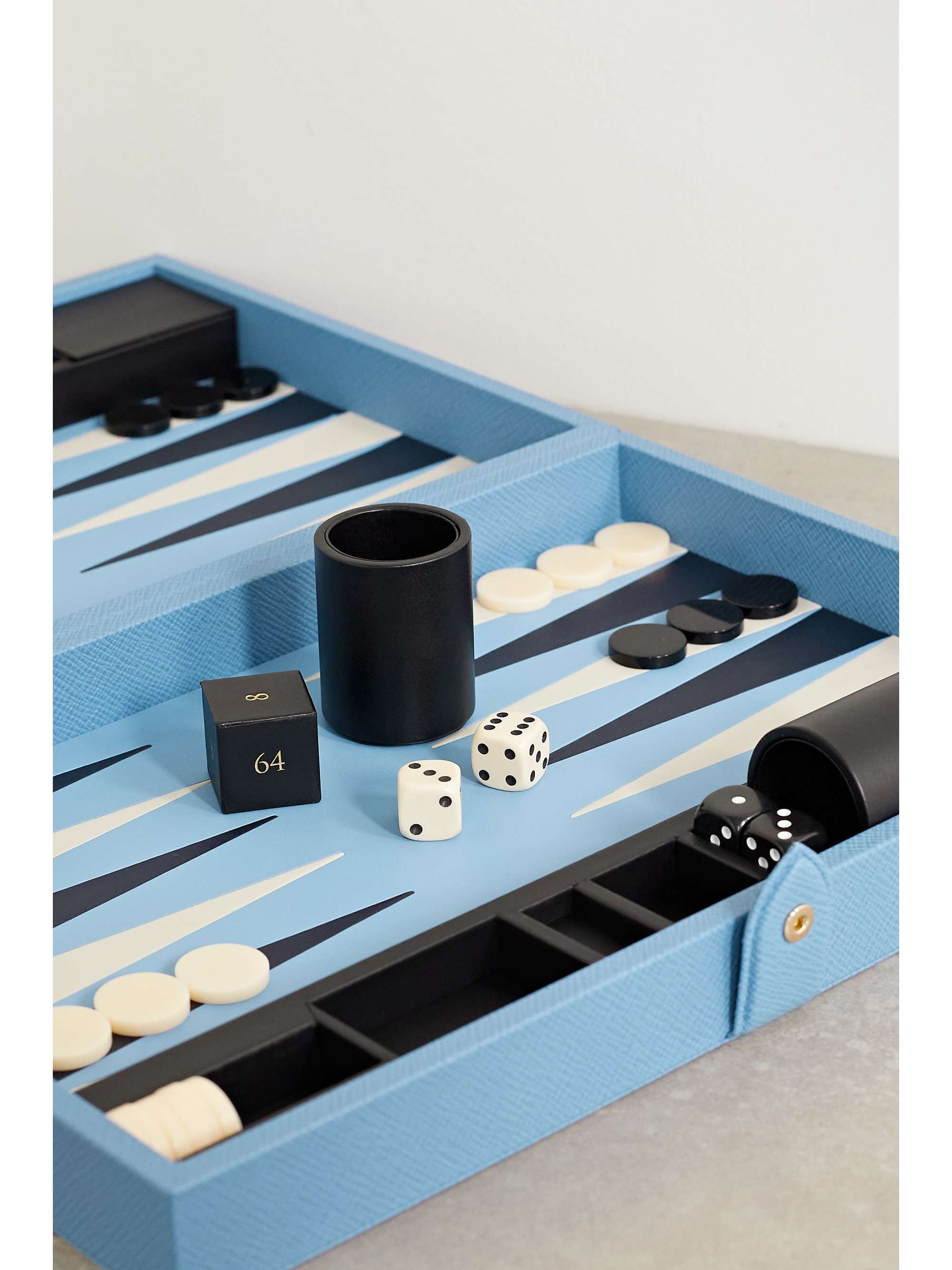 SMYTHSON Panama textured-leather backgammon set