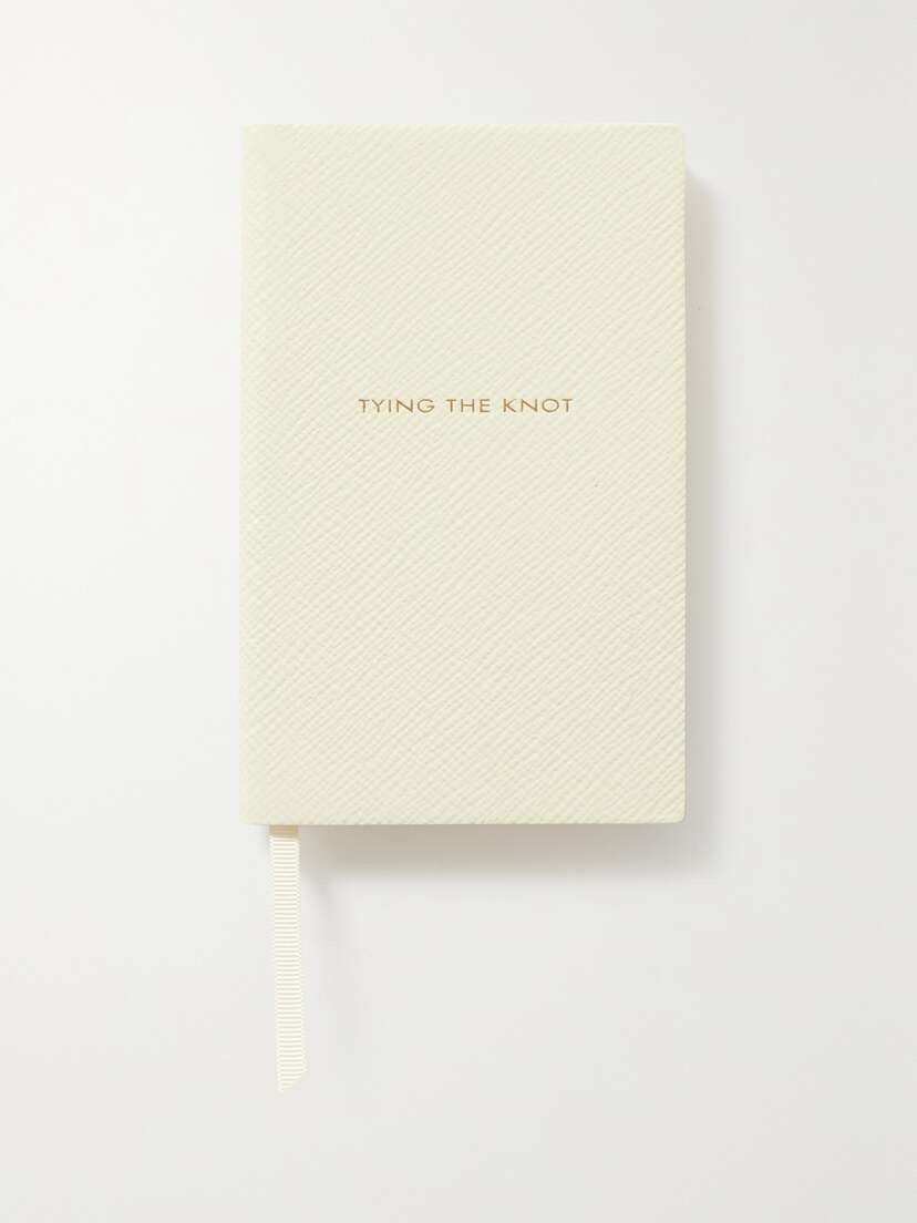 Smythson Panama Tying The Knot Textured-leather Notebook