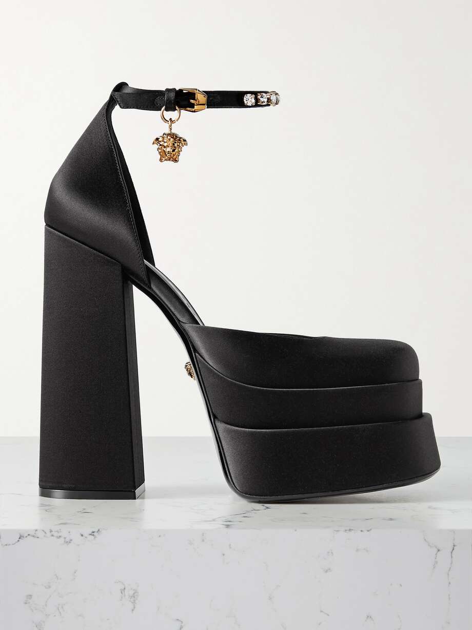 Satin Platform Pumps