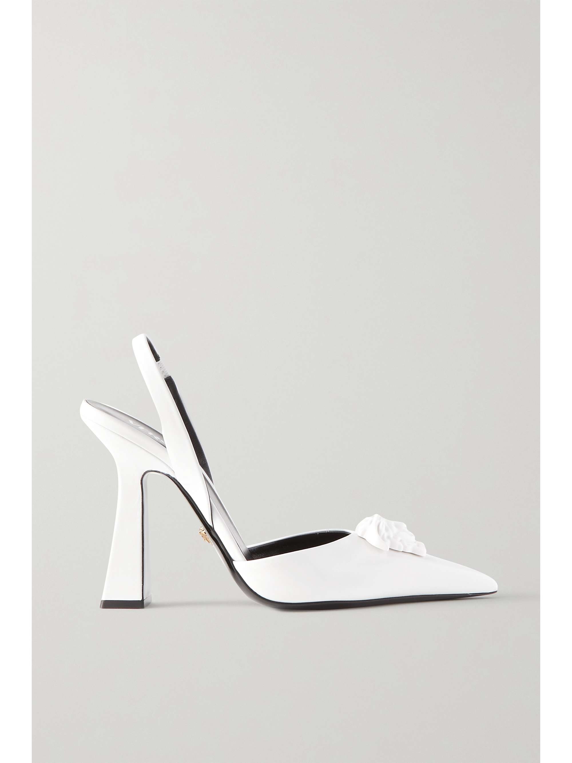 white leather slingback pumps