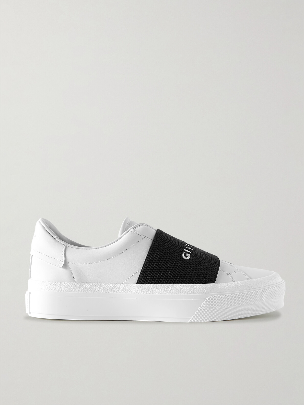 Givenchy City Court Leather Slip-on Sneakers In White