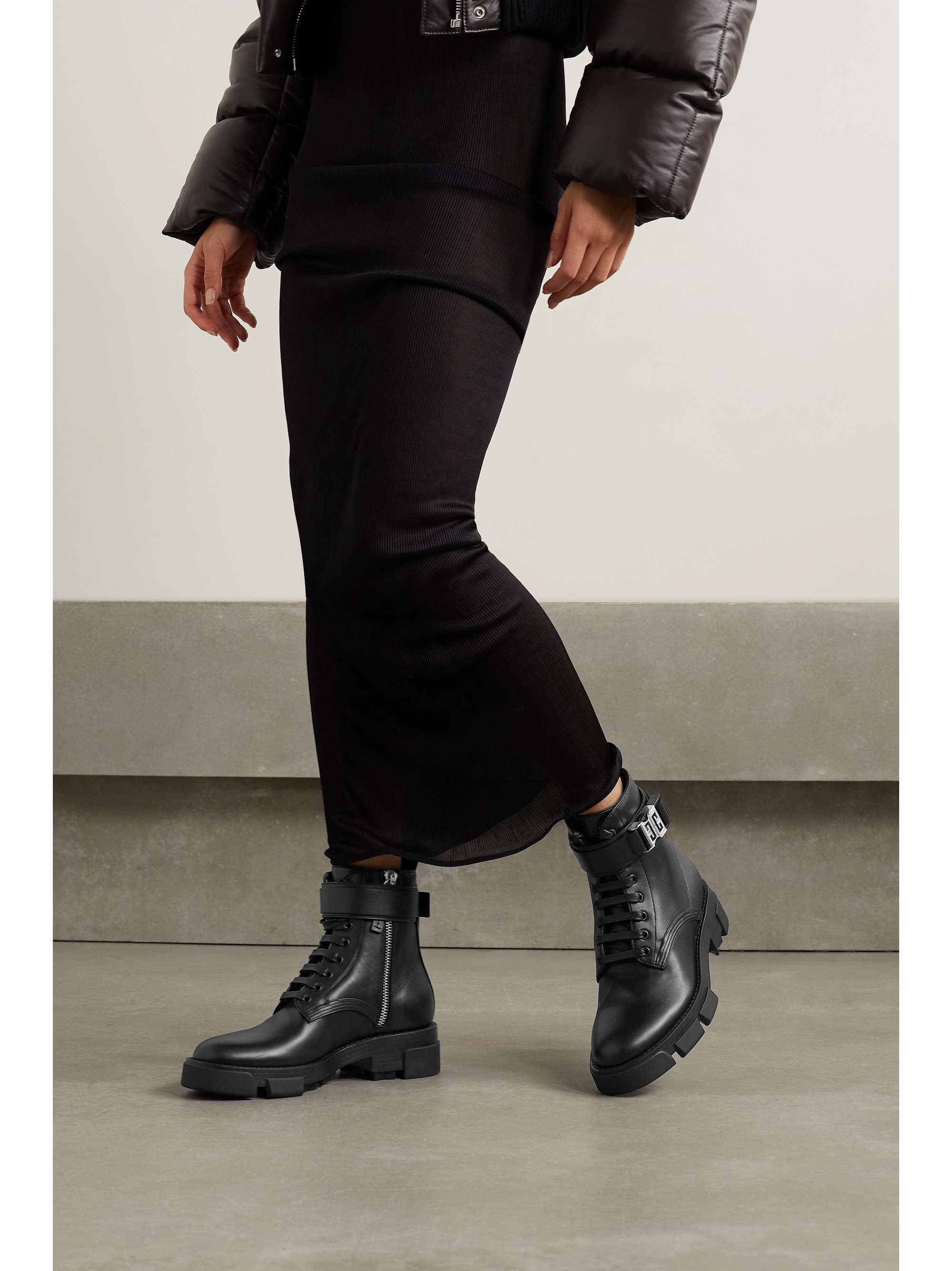 Formand Illusion vest GIVENCHY Terra buckled leather ankle boots | NET-A-PORTER