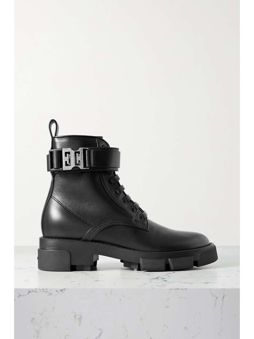 Givenchy Terra Buckled Leather Ankle Boots