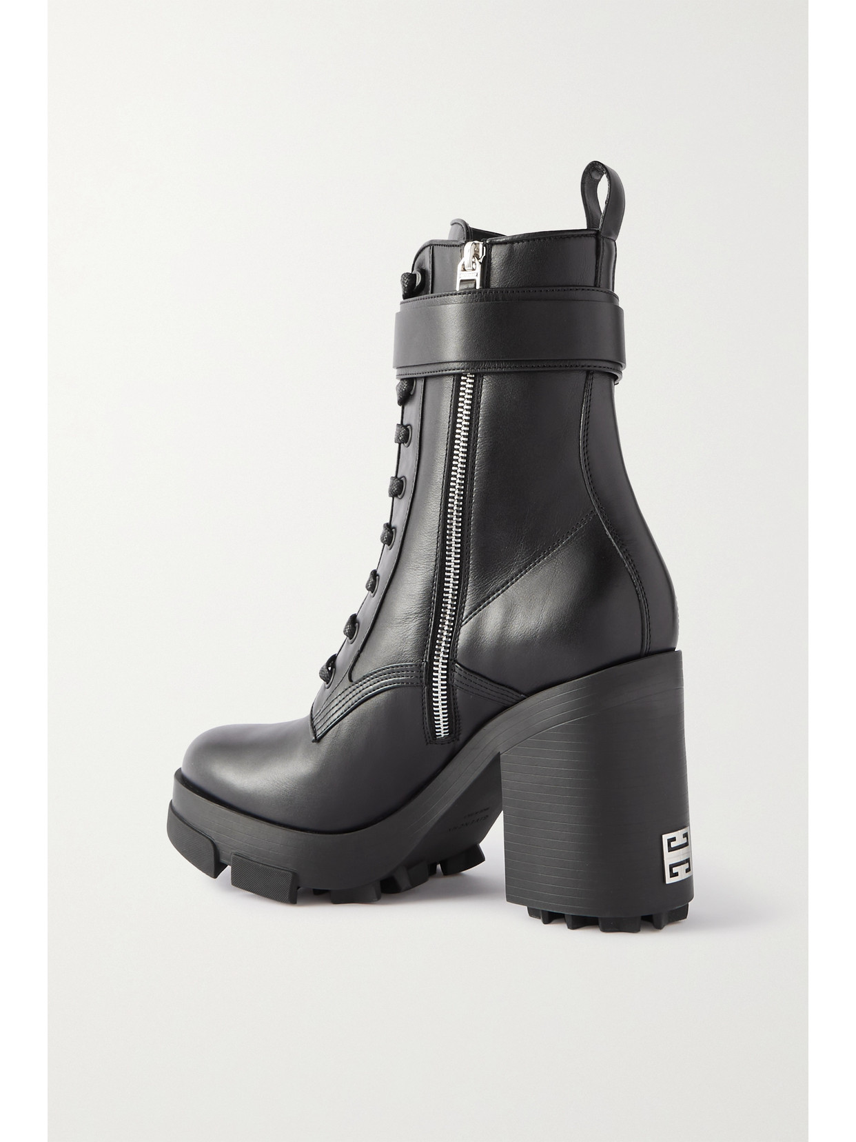 Givenchy Terra Lace-up Heeled Leather Boots In Black