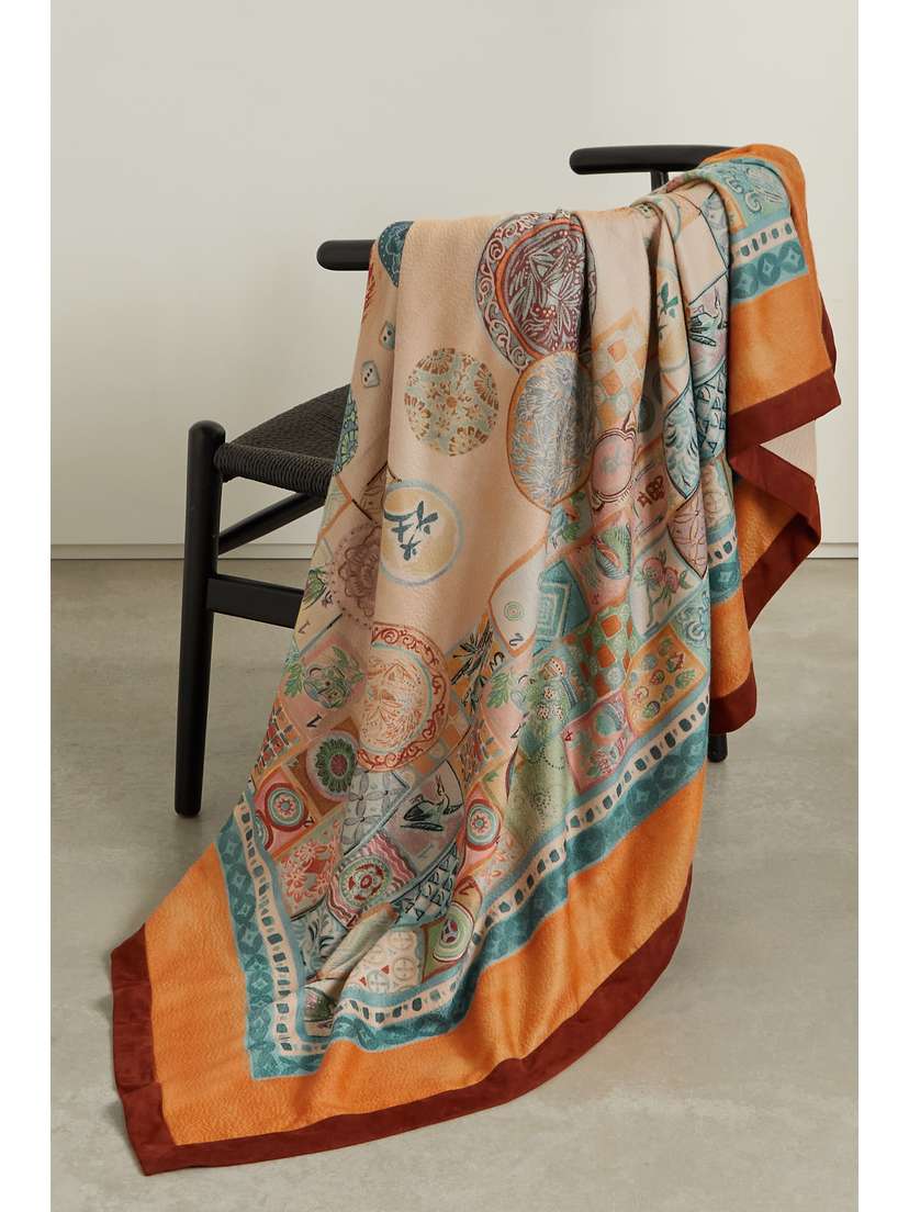 Loro Piana Suede-trimmed Brushed-cashmere Throw