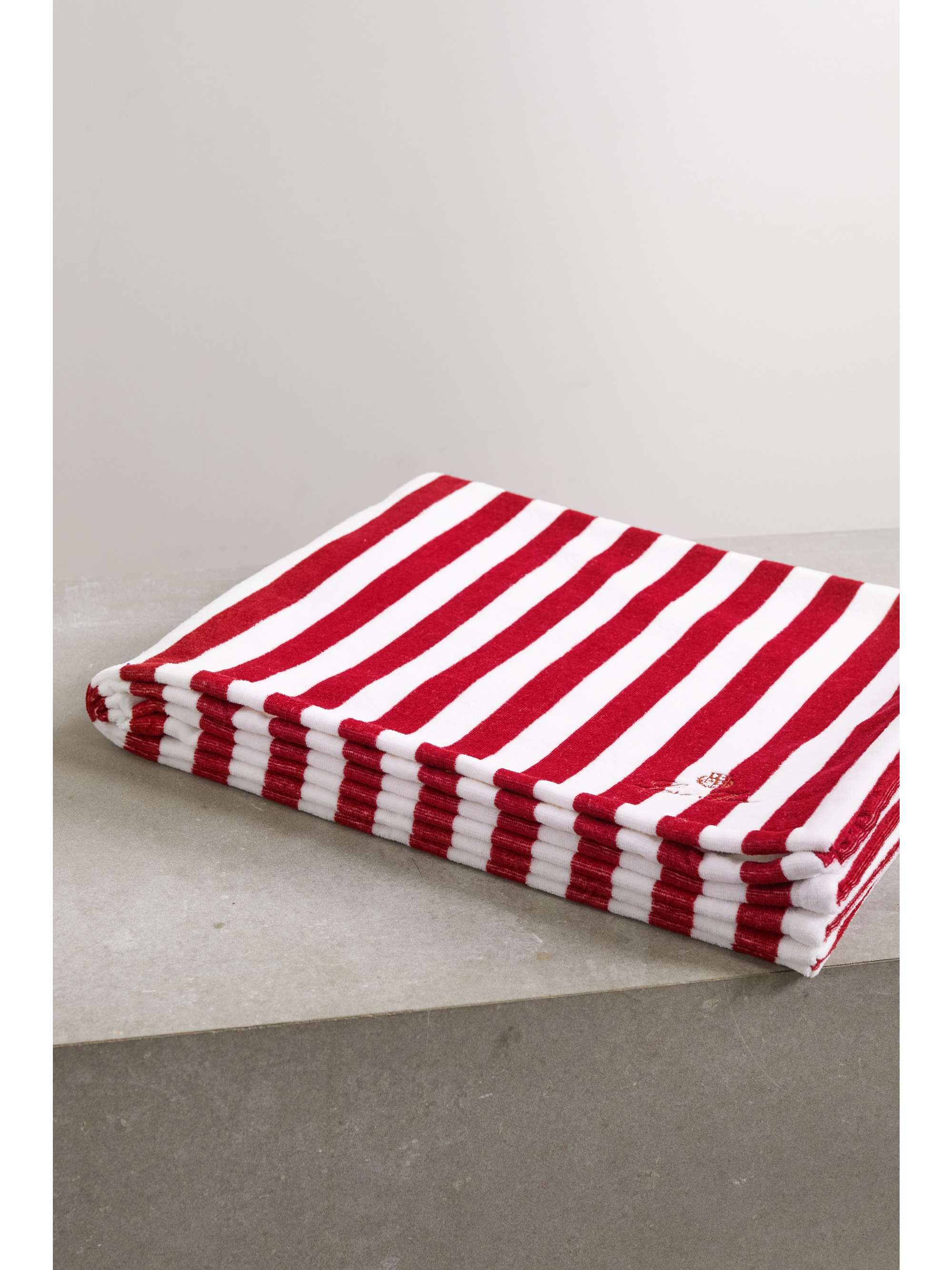LORO PIANA Striped cotton-terry beach towel