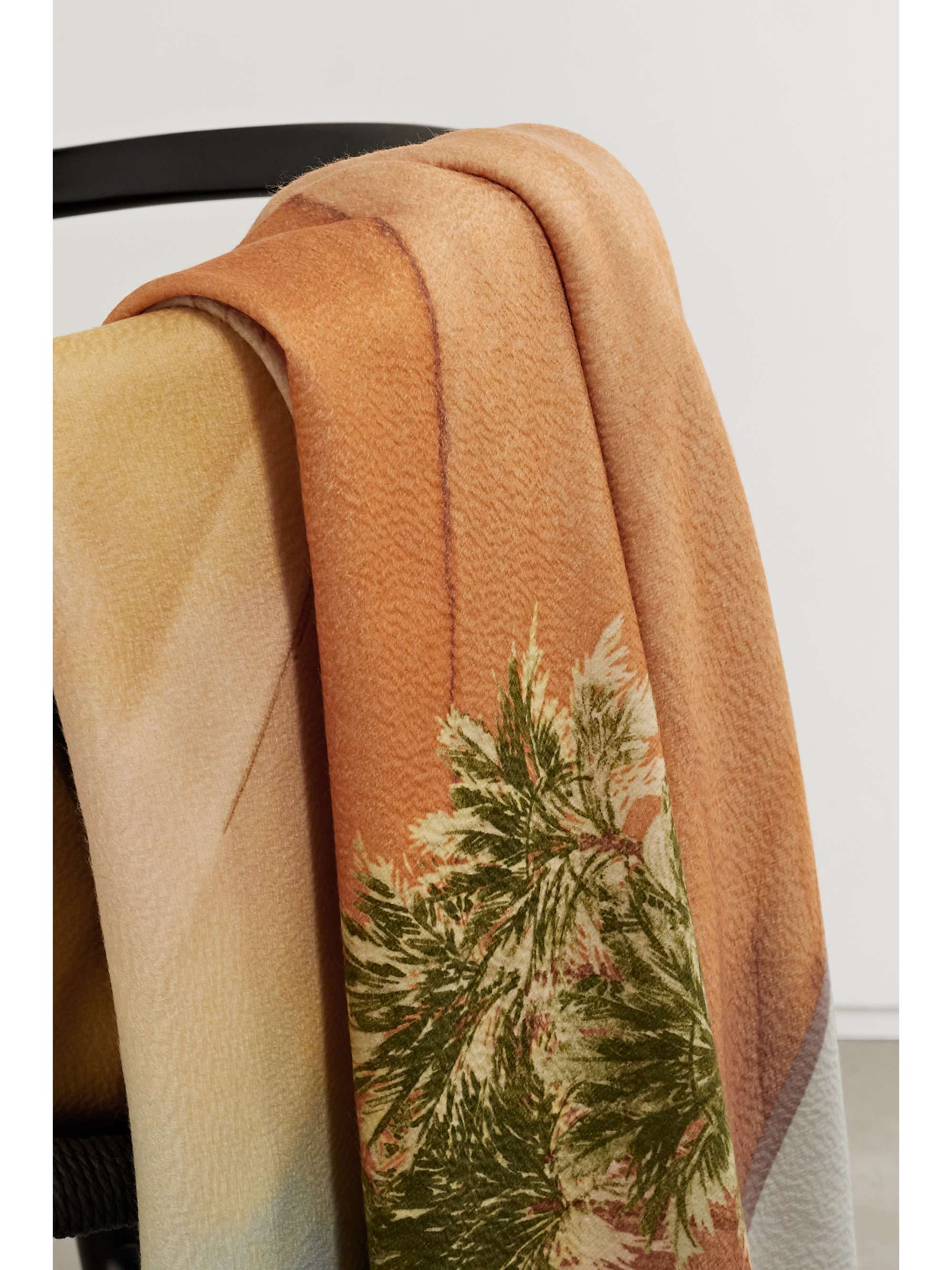 LORO PIANA Golden Hour in Dubai suede-trimmed printed cashmere throw