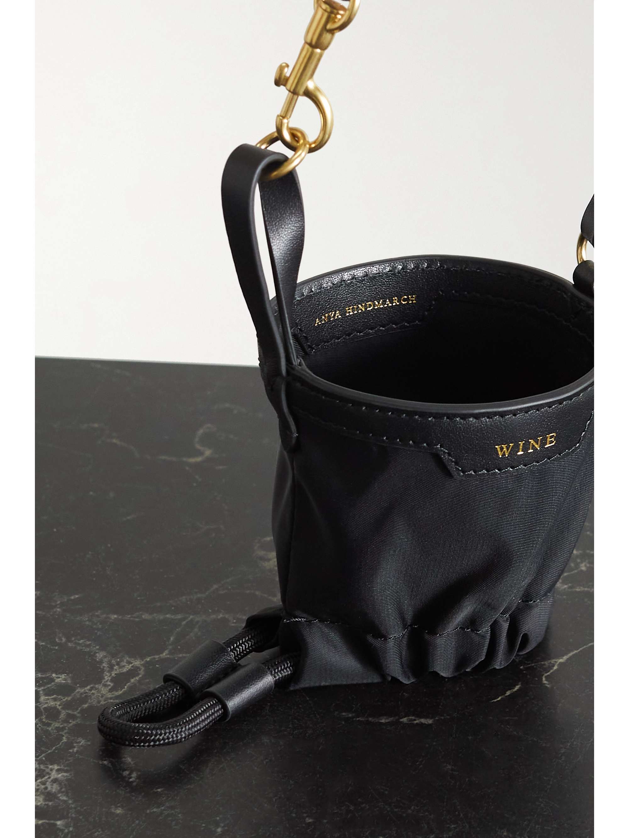 ANYA HINDMARCH + NET SUSTAIN leathertrimmed recycled nylon wine glass