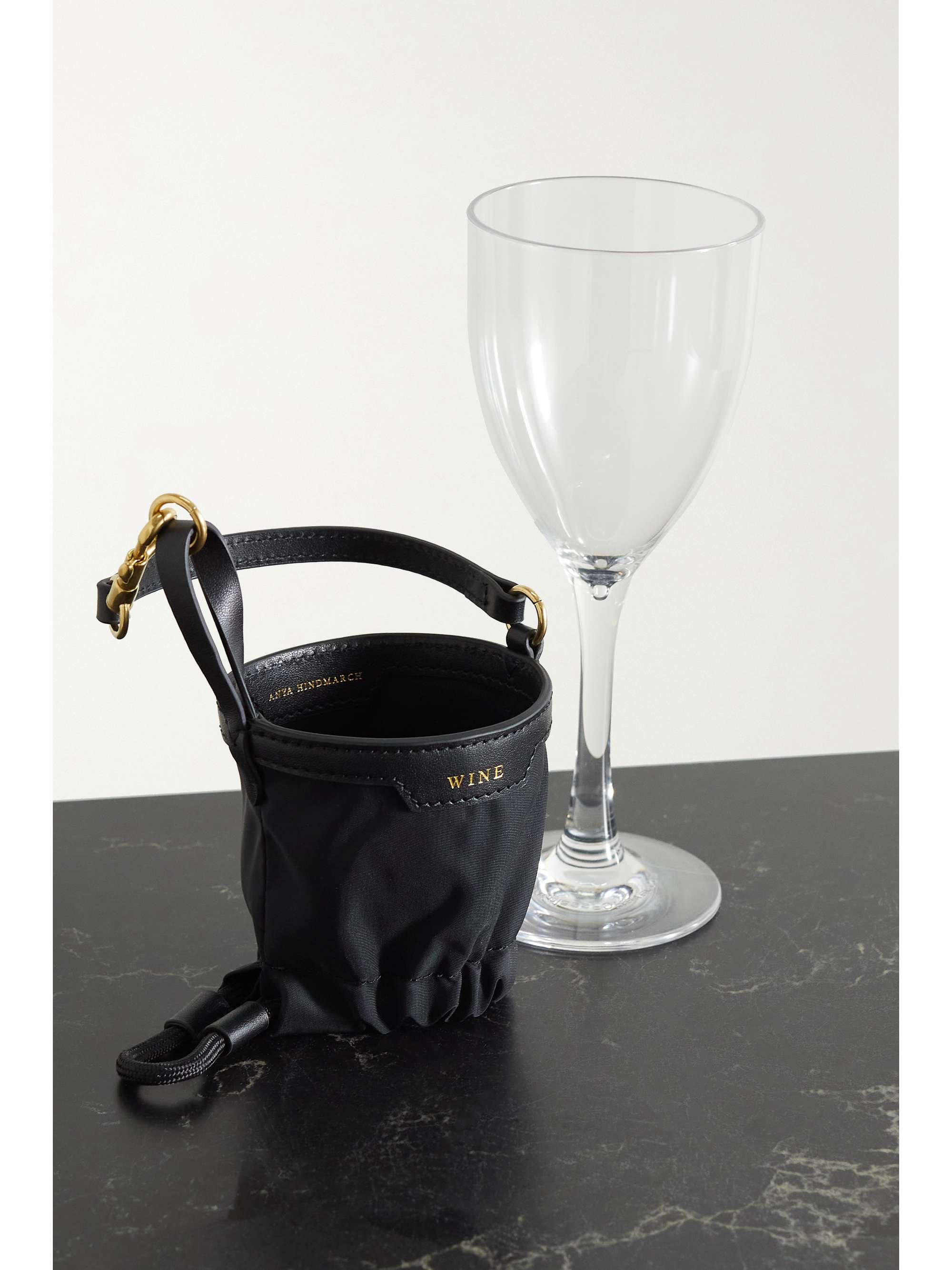 ANYA HINDMARCH + NET SUSTAIN leathertrimmed recycled nylon wine glass