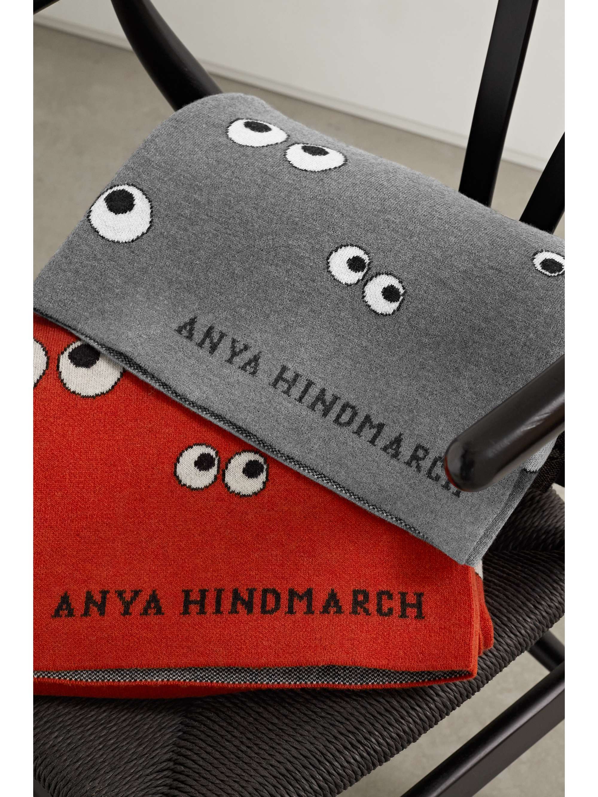 ANYA HINDMARCH All Over Eyes intarsia wool-blend throw