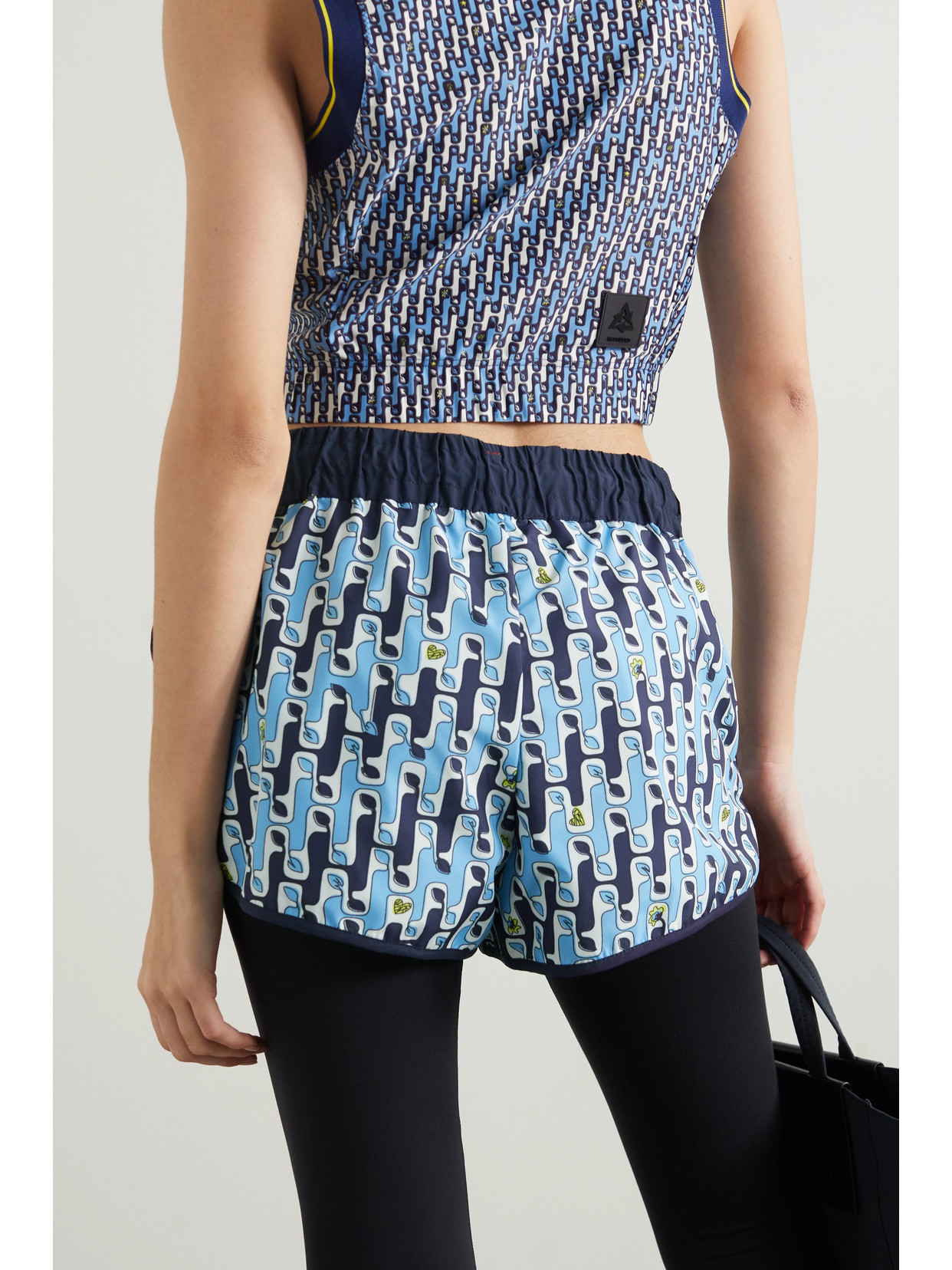 Shop Moncler Genius Printed Shell Shorts In Blue