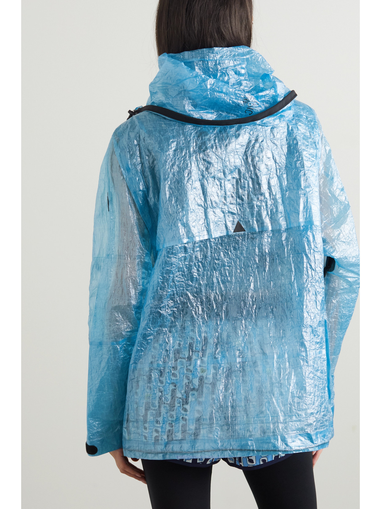 Moncler Genius Landry Hooded Printed Crinkled-pvc Jacket In Blue