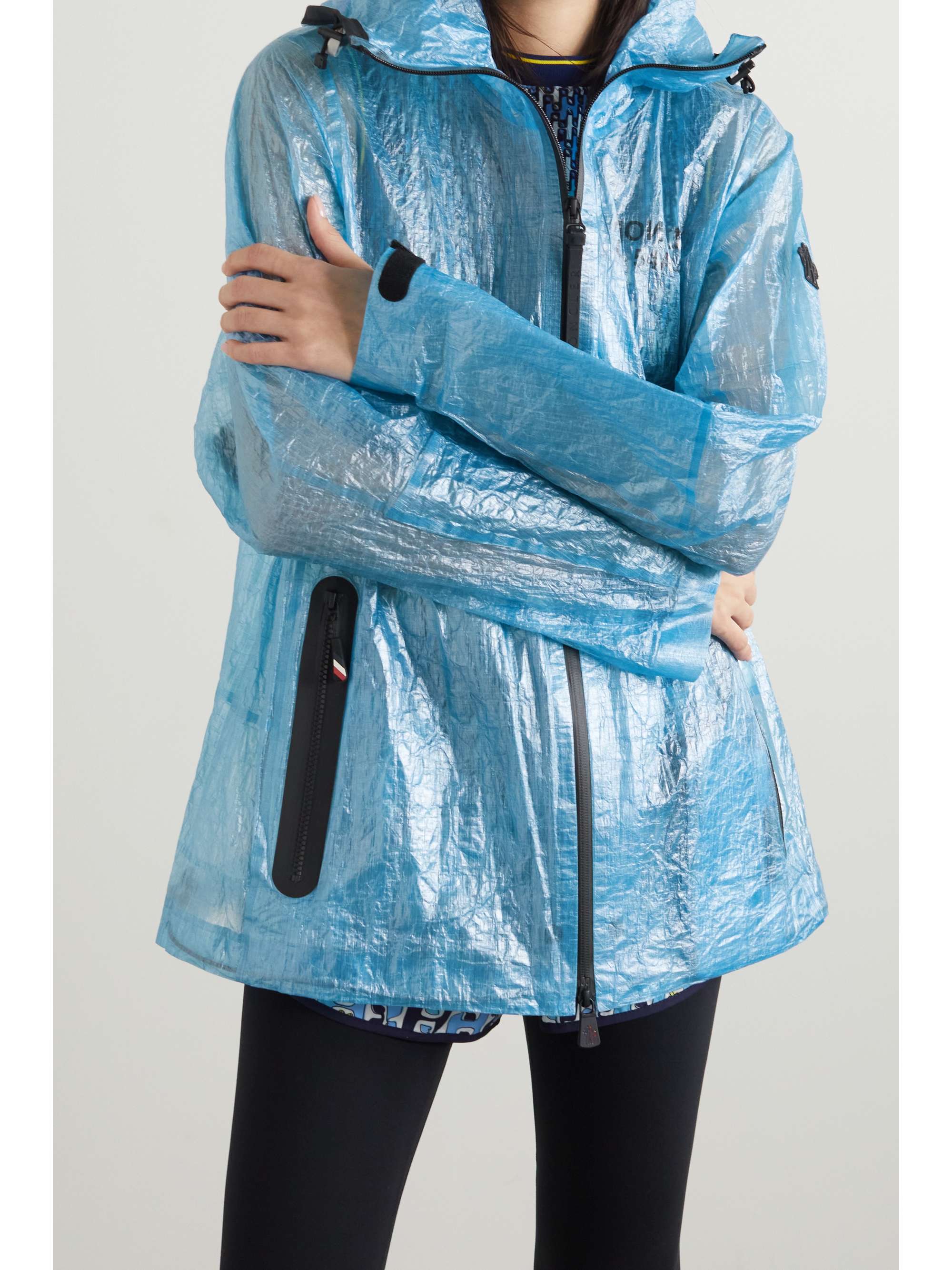 MONCLER GENIUS Landry hooded printed crinkled-PVC jacket
