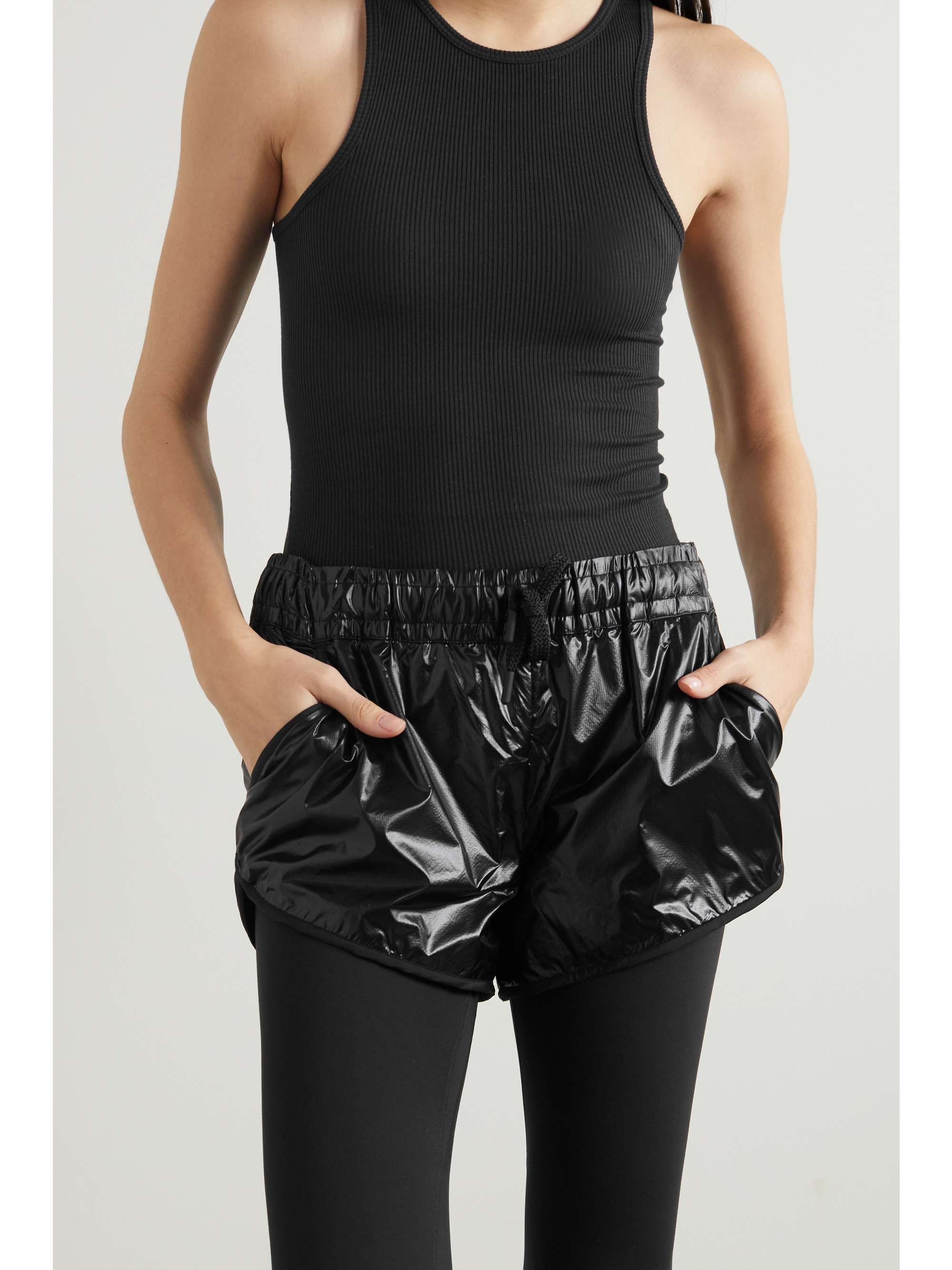 MONCLER GENIUS Glossed-ripstop shorts