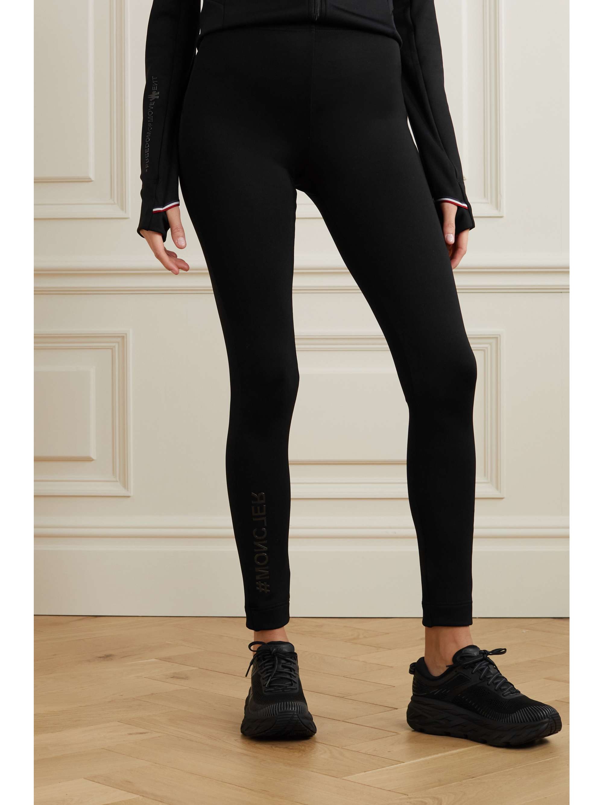 MONCLER GENIUS Logo-appliquéd stretch leggings