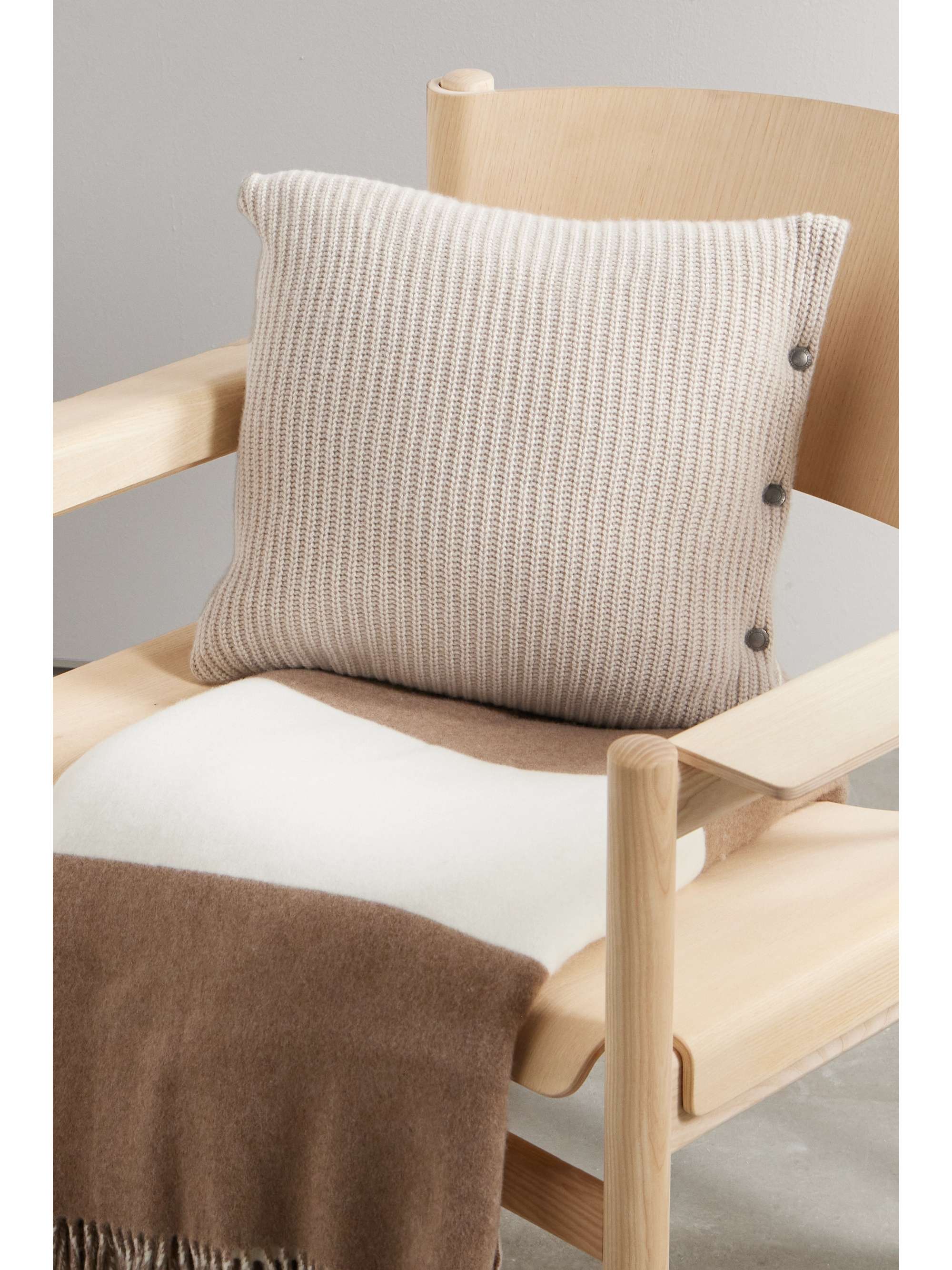 BRUNELLO CUCINELLI Ribbed cashmere down cushion | NET-A-PORTER