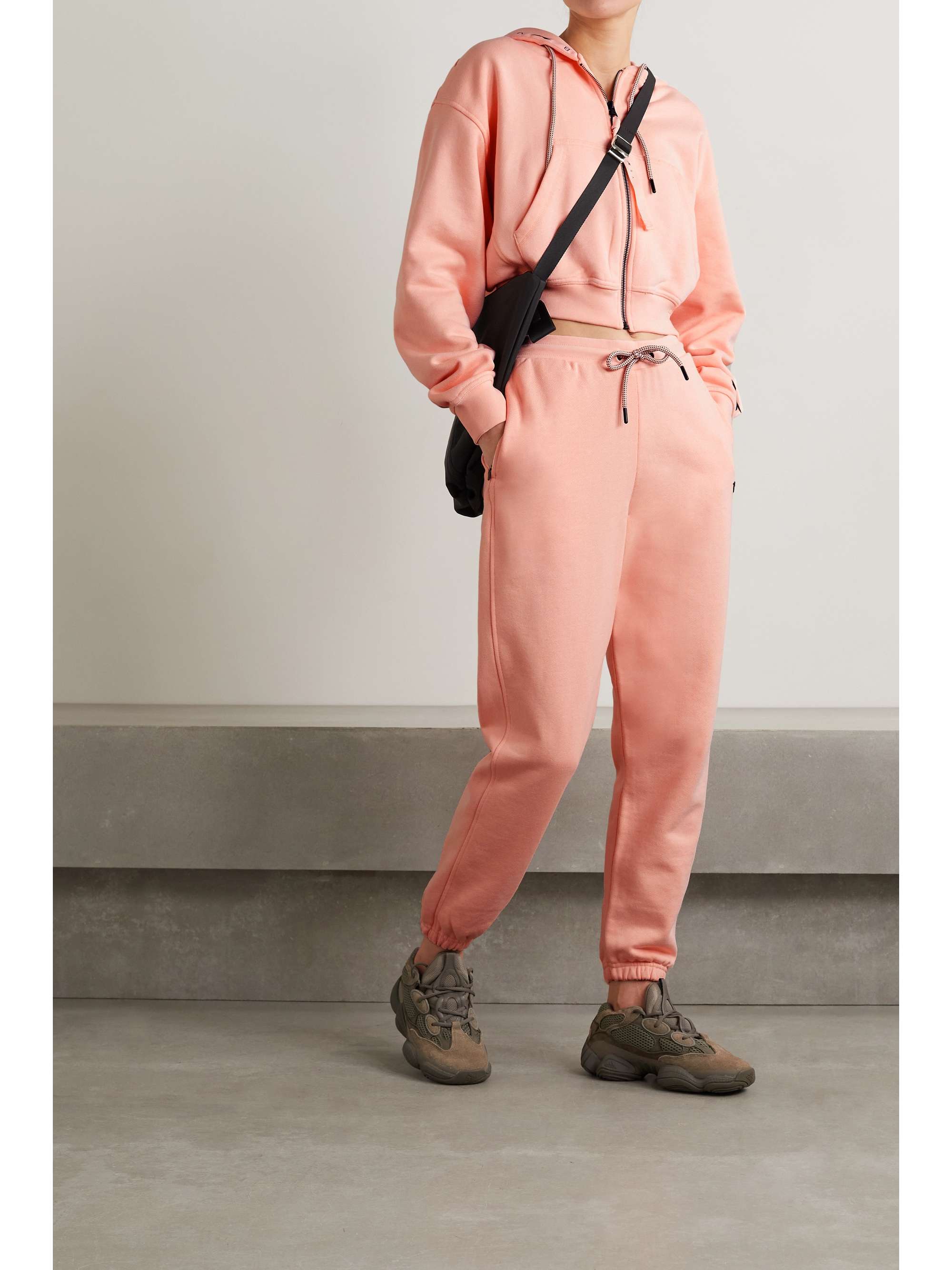 Blush Embroidered cotton-jersey track 