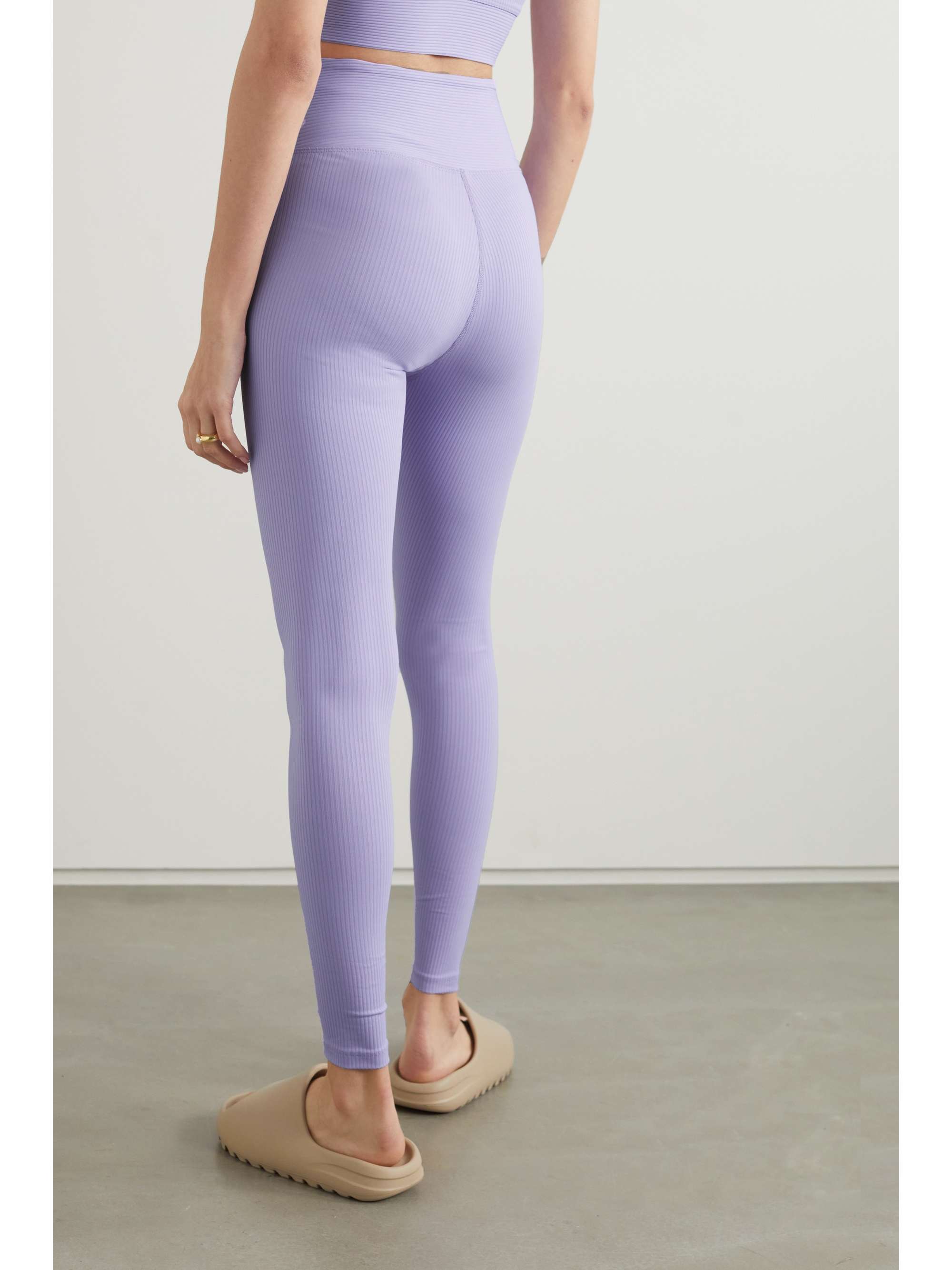 Lavender Football lace-up ribbed 