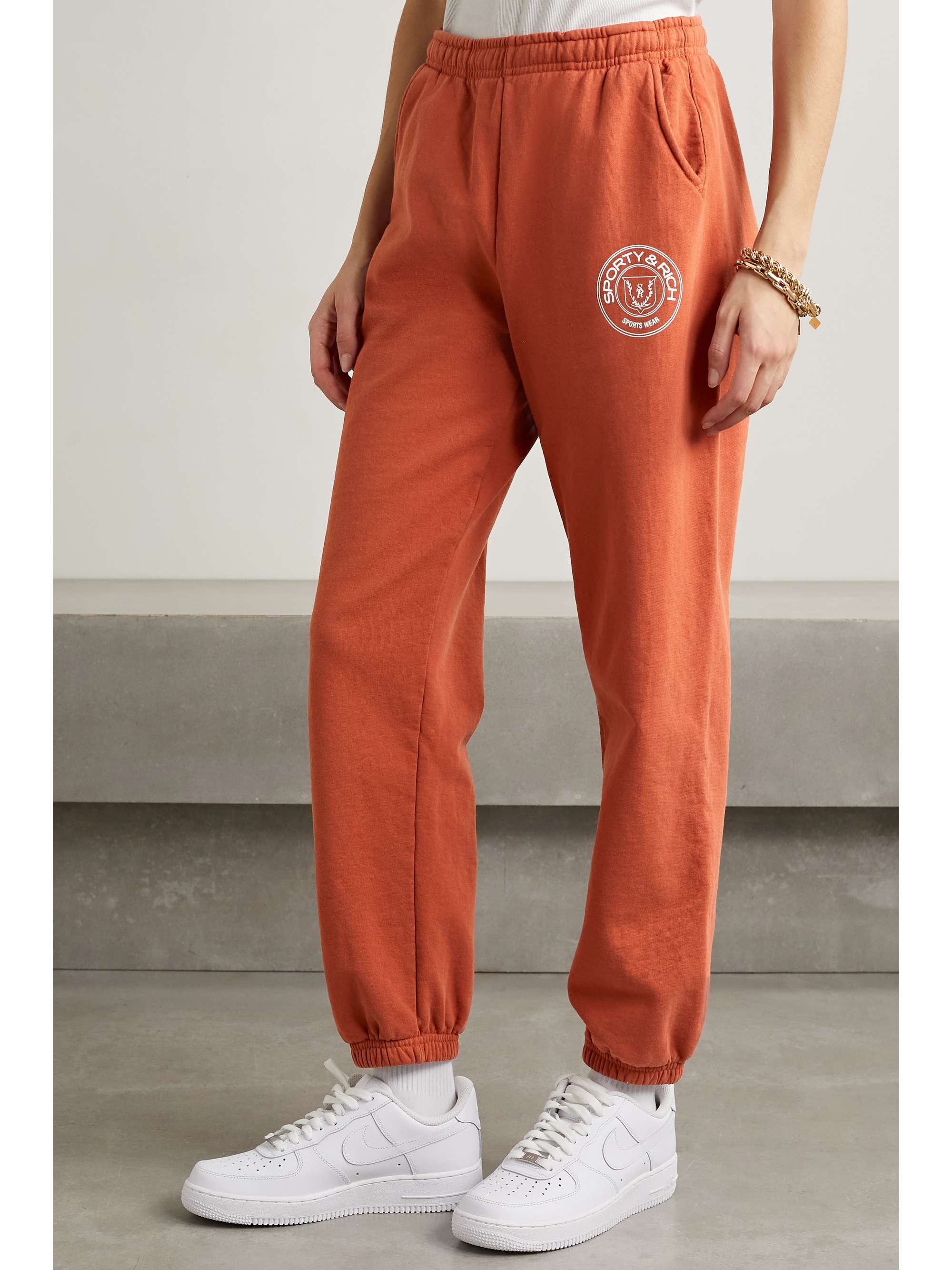 Orange Monaco printed cotton-jersey 
