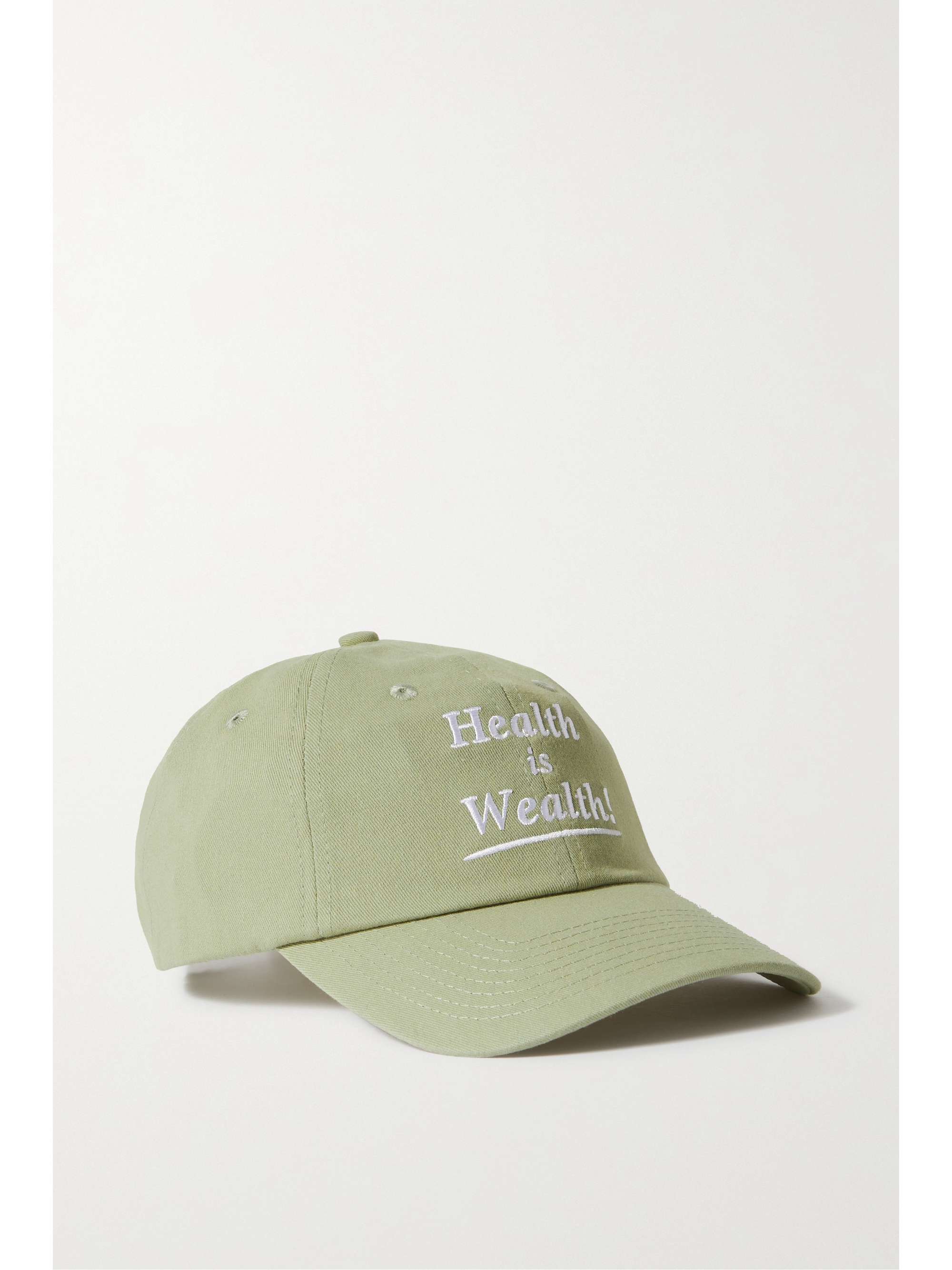 Green Health Is Wealth embroidered 