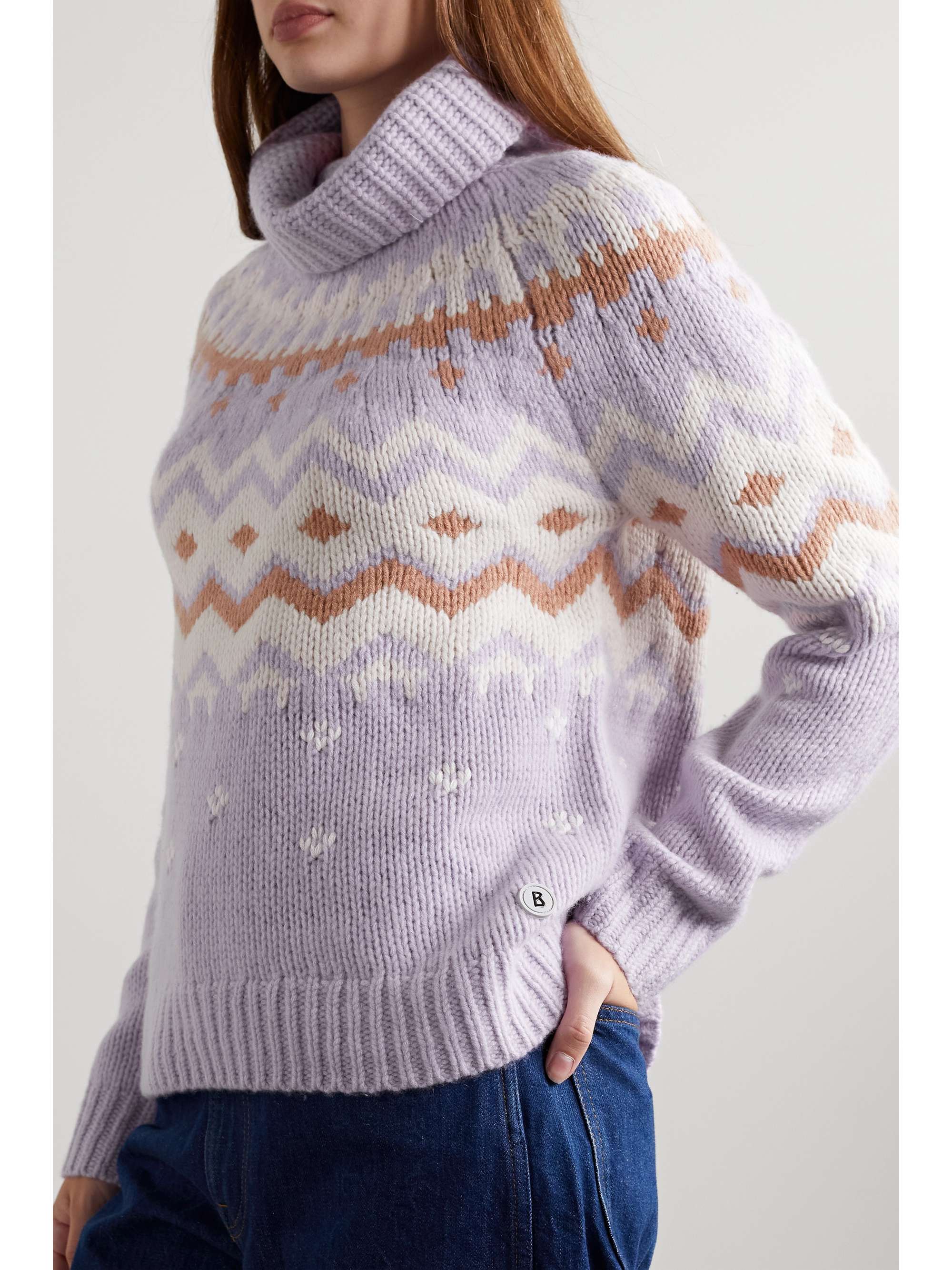 BOGNER Sophi Fair Isle cashmere turtleneck sweater
