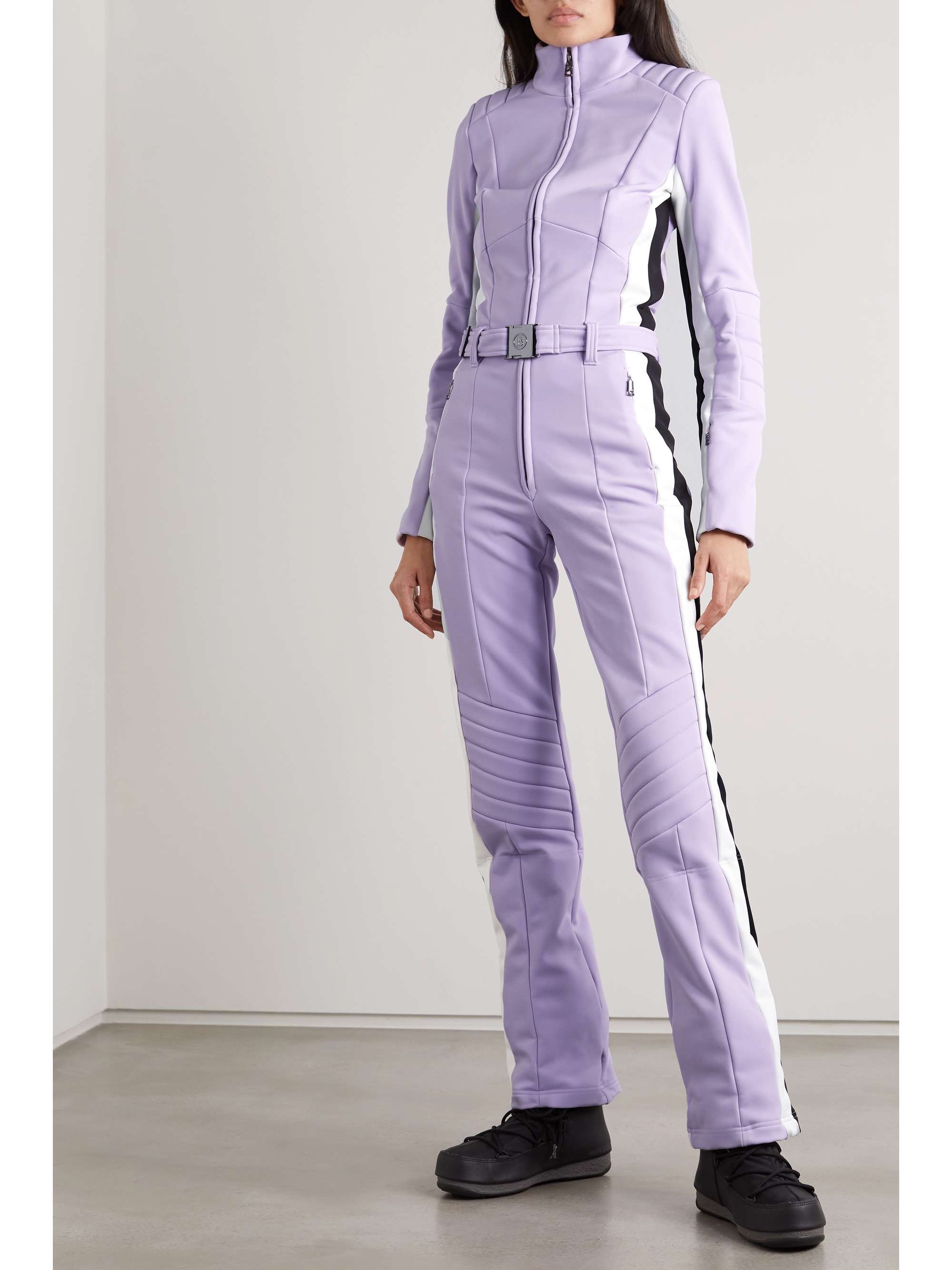 BOGNER Talisha belted striped stretch ski suit