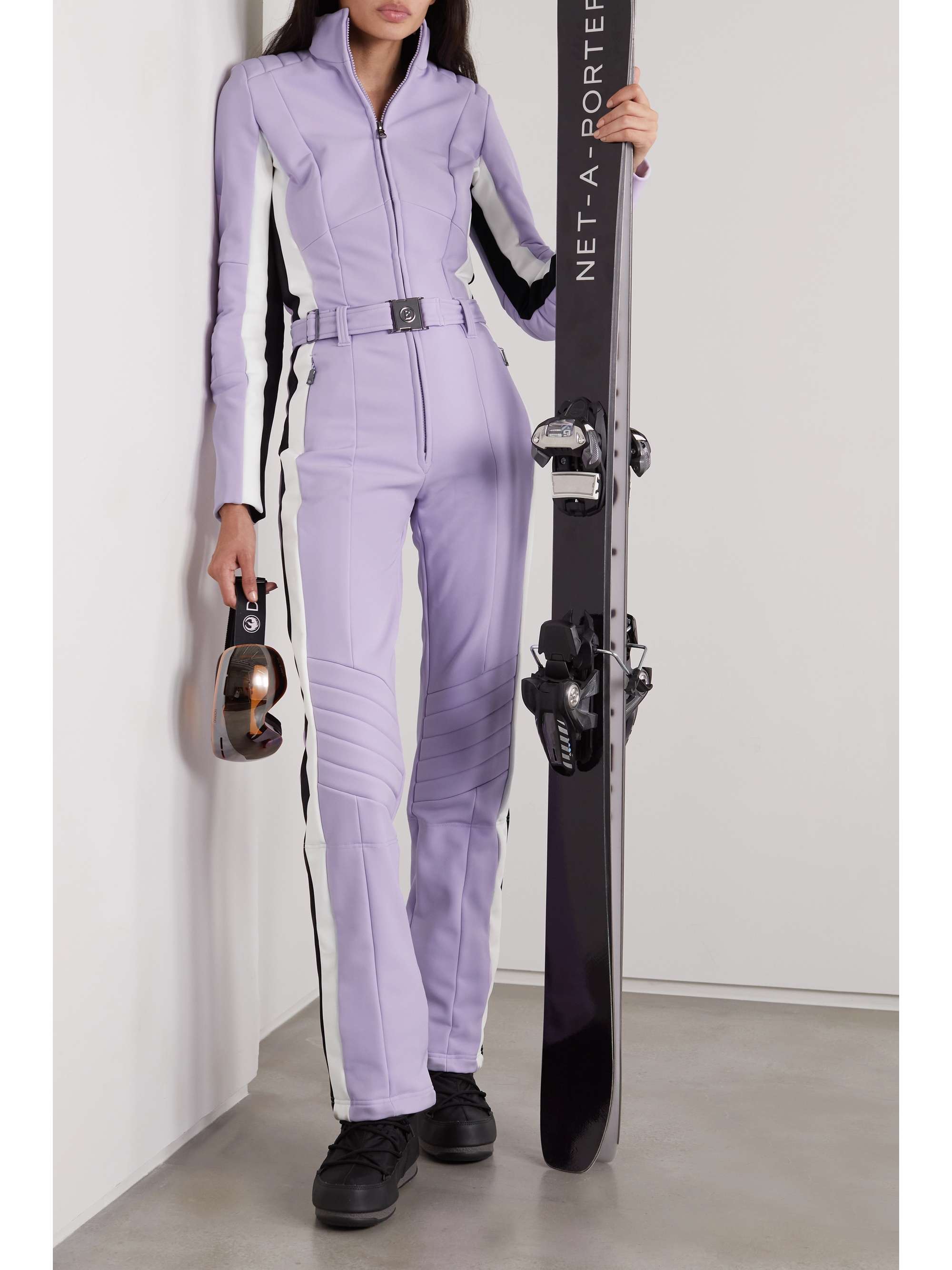 BOGNER Talisha belted striped stretch ski suit