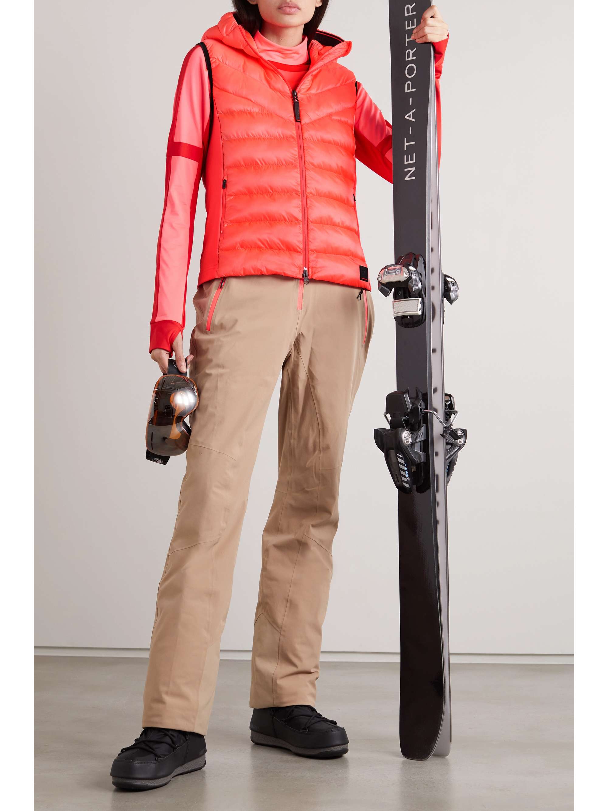 BOGNER FIRE+ICE Rhea hooded stretch-jersey trimmed quilted ripstop vest