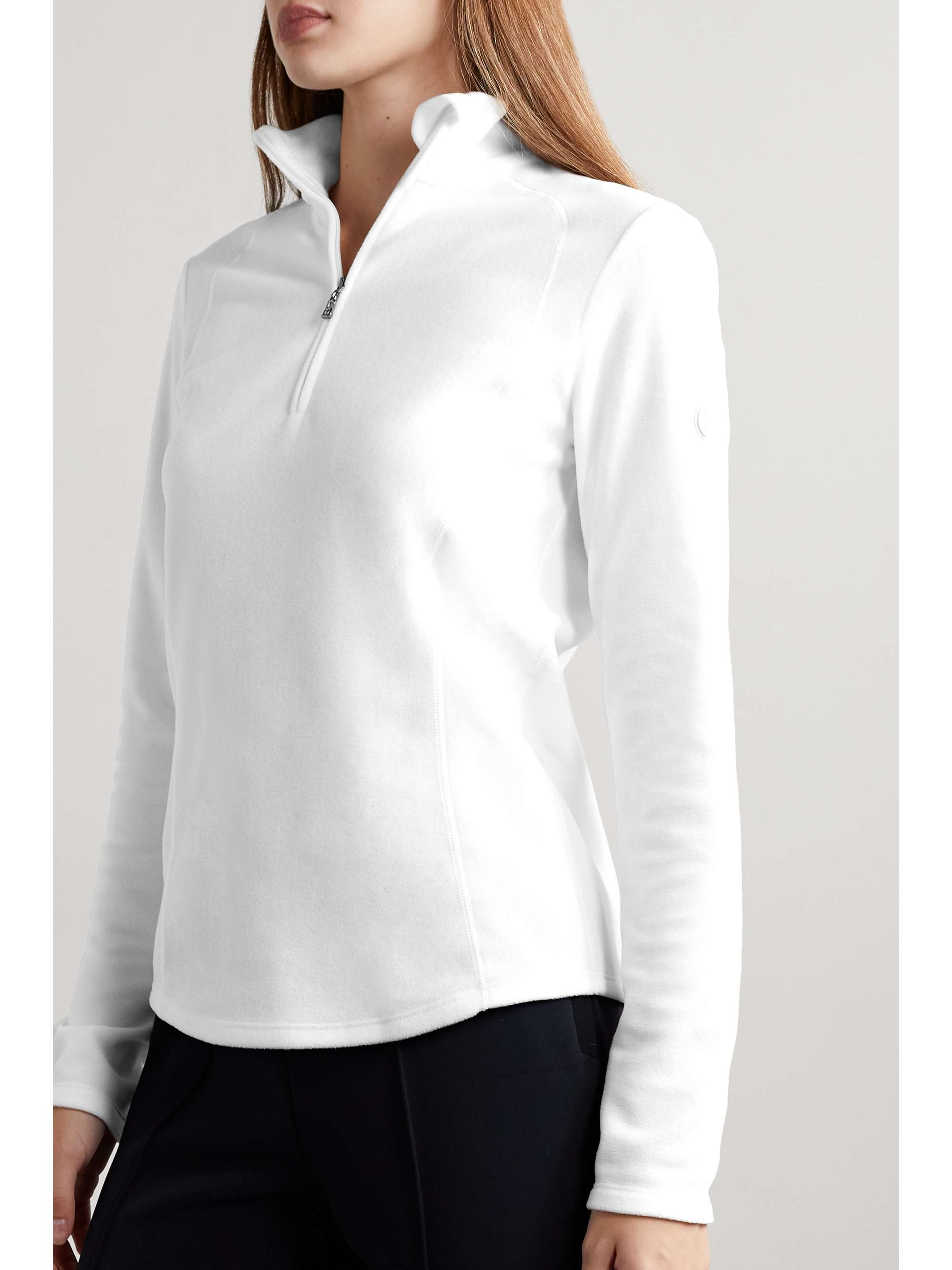 white fleece turtleneck