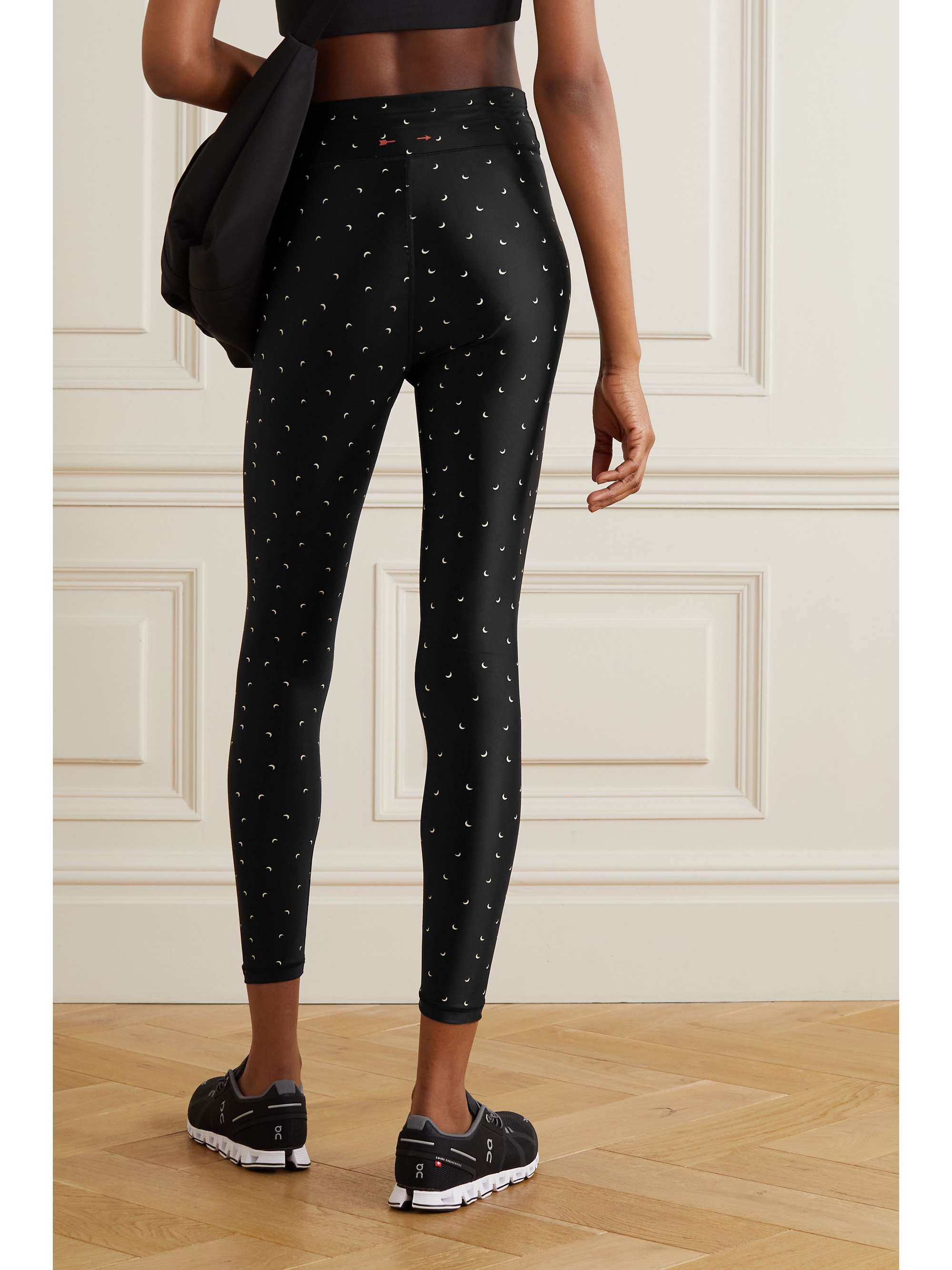 Black Eclipse printed stretch leggings 