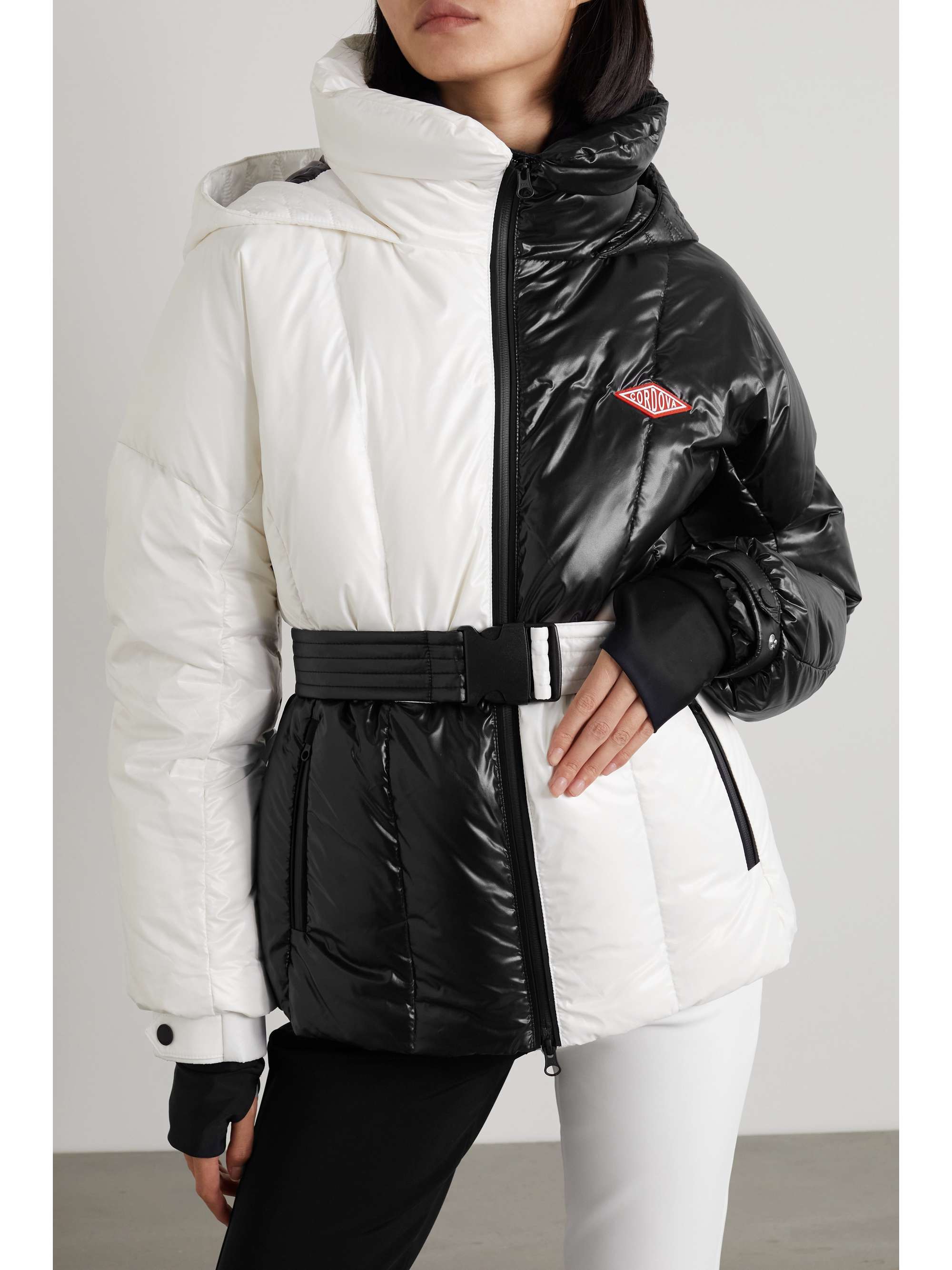 CORDOVA The Monterosa hooded belted quilted down ski jacket