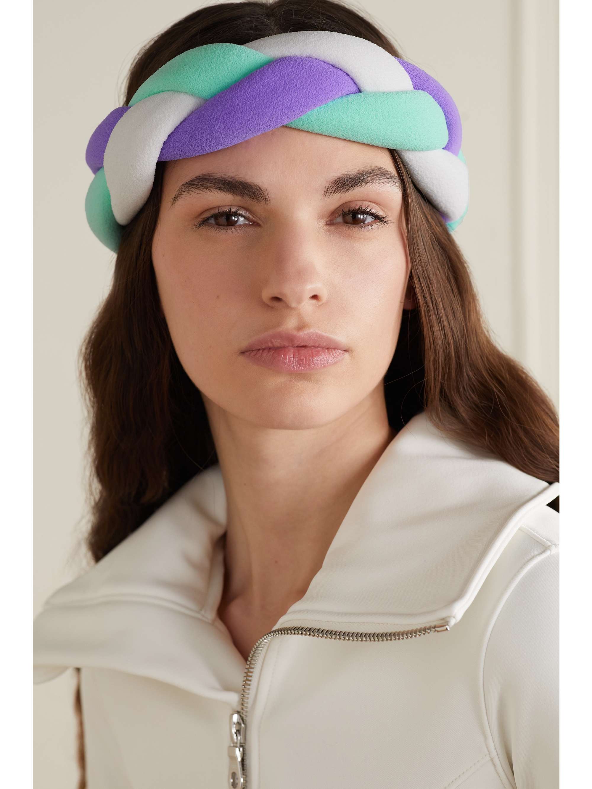CORDOVA The Rope Tow color-block braided padded jersey headband