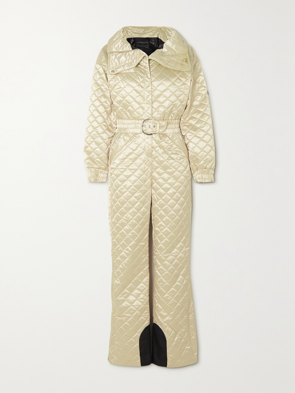Cordova The Courmayeur Belted Quilted Ski Suit In Ecru