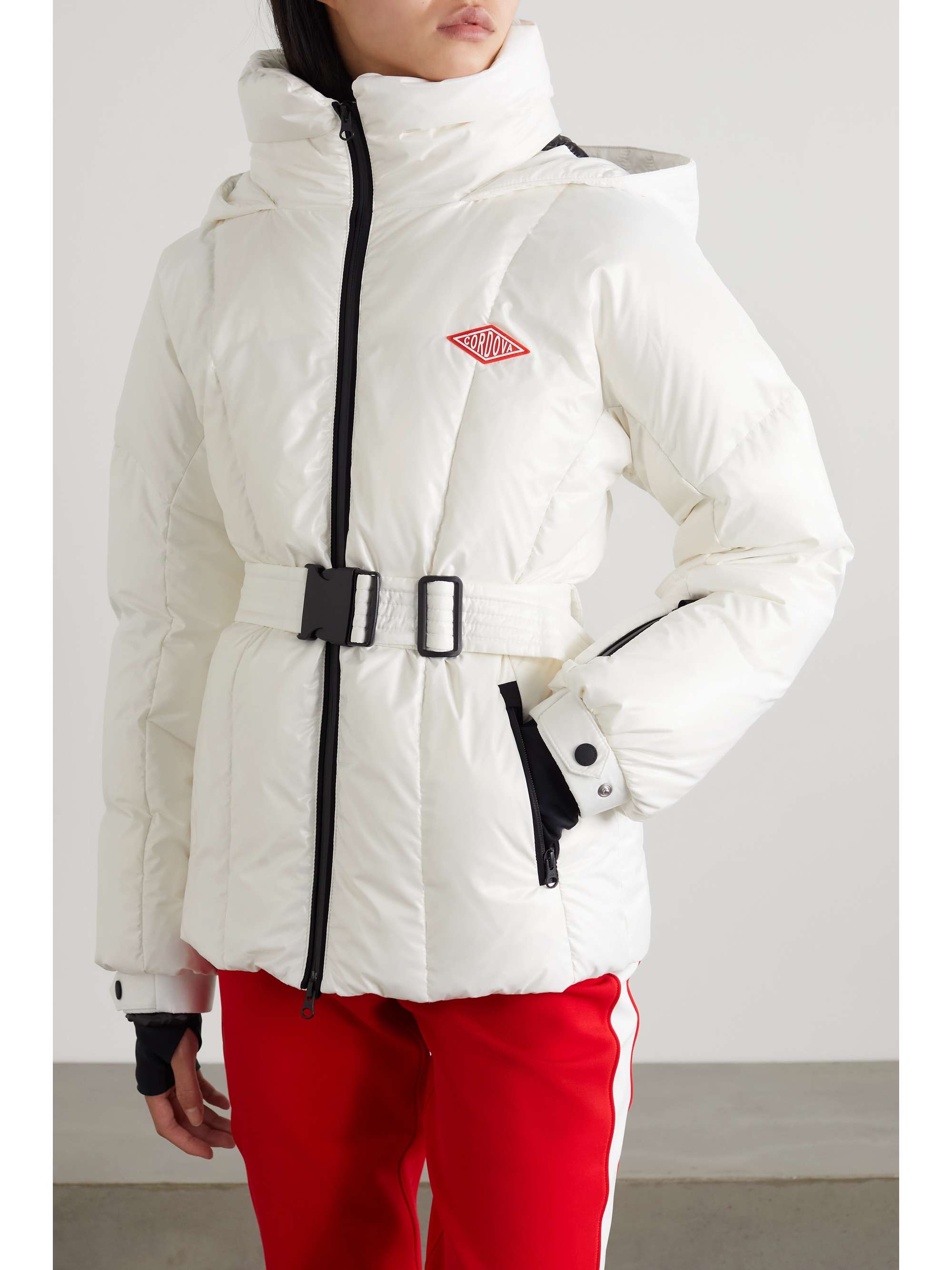 CORDOVA The Monterosa hooded belted quilted down ski jacket