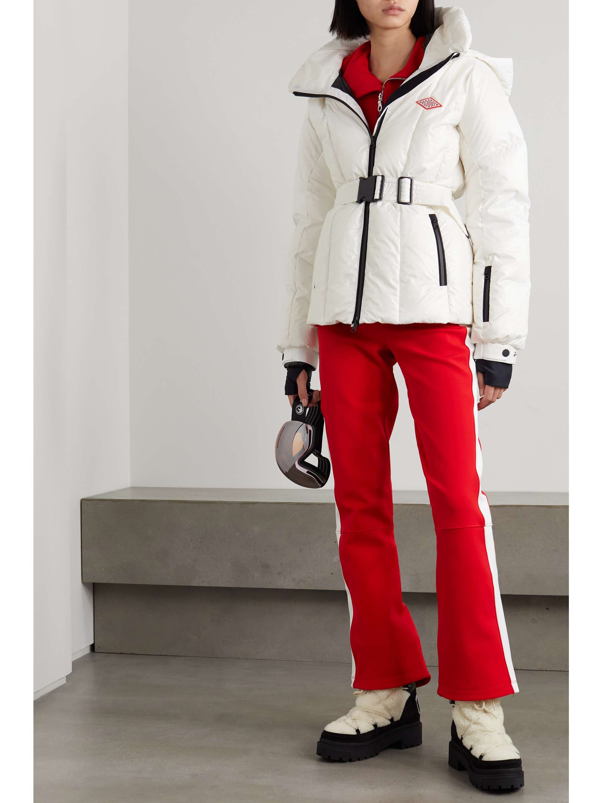 CORDOVA The Monterosa hooded belted quilted down ski jacket