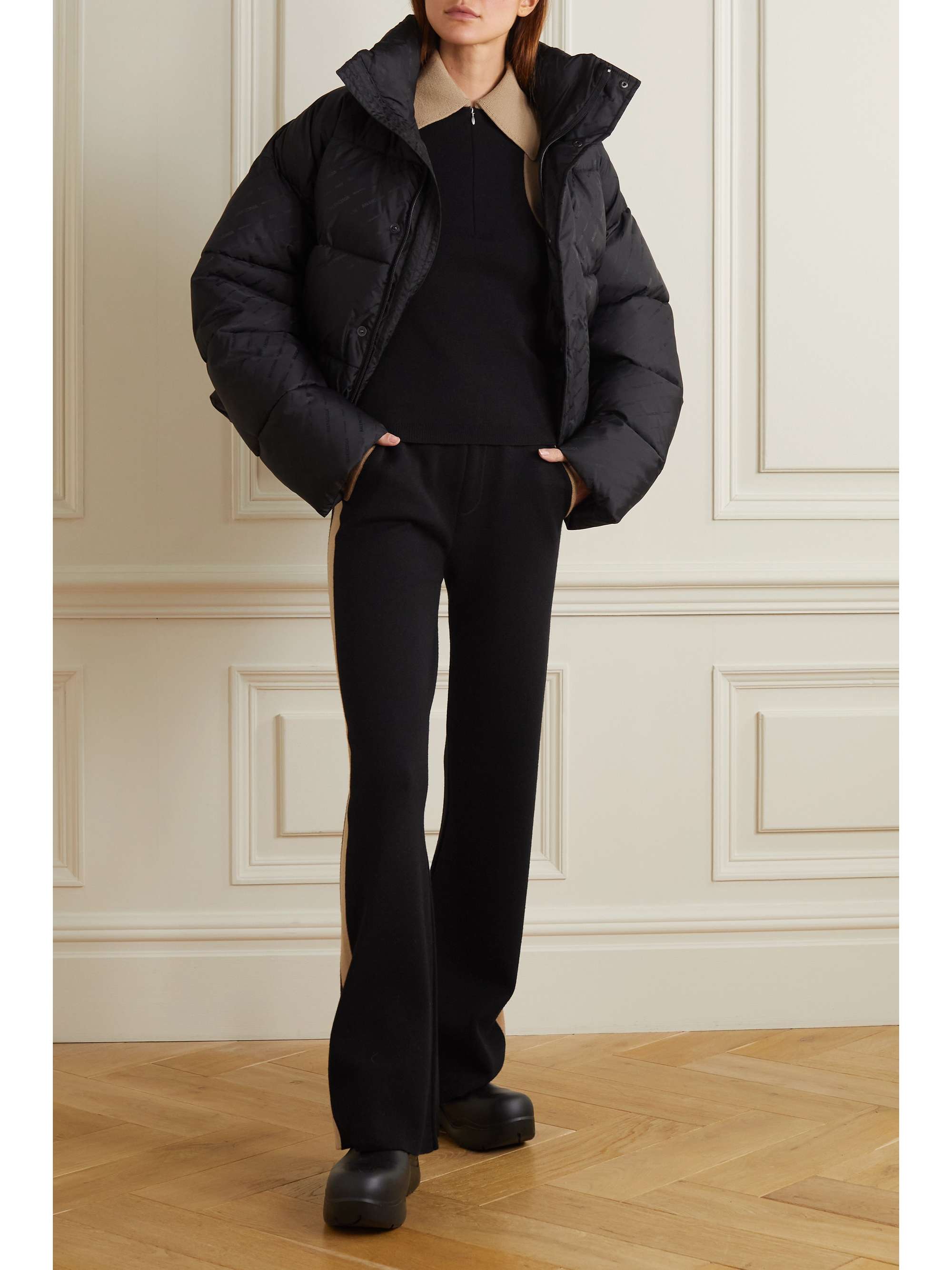 Black Apres Sport merino wool-blend 