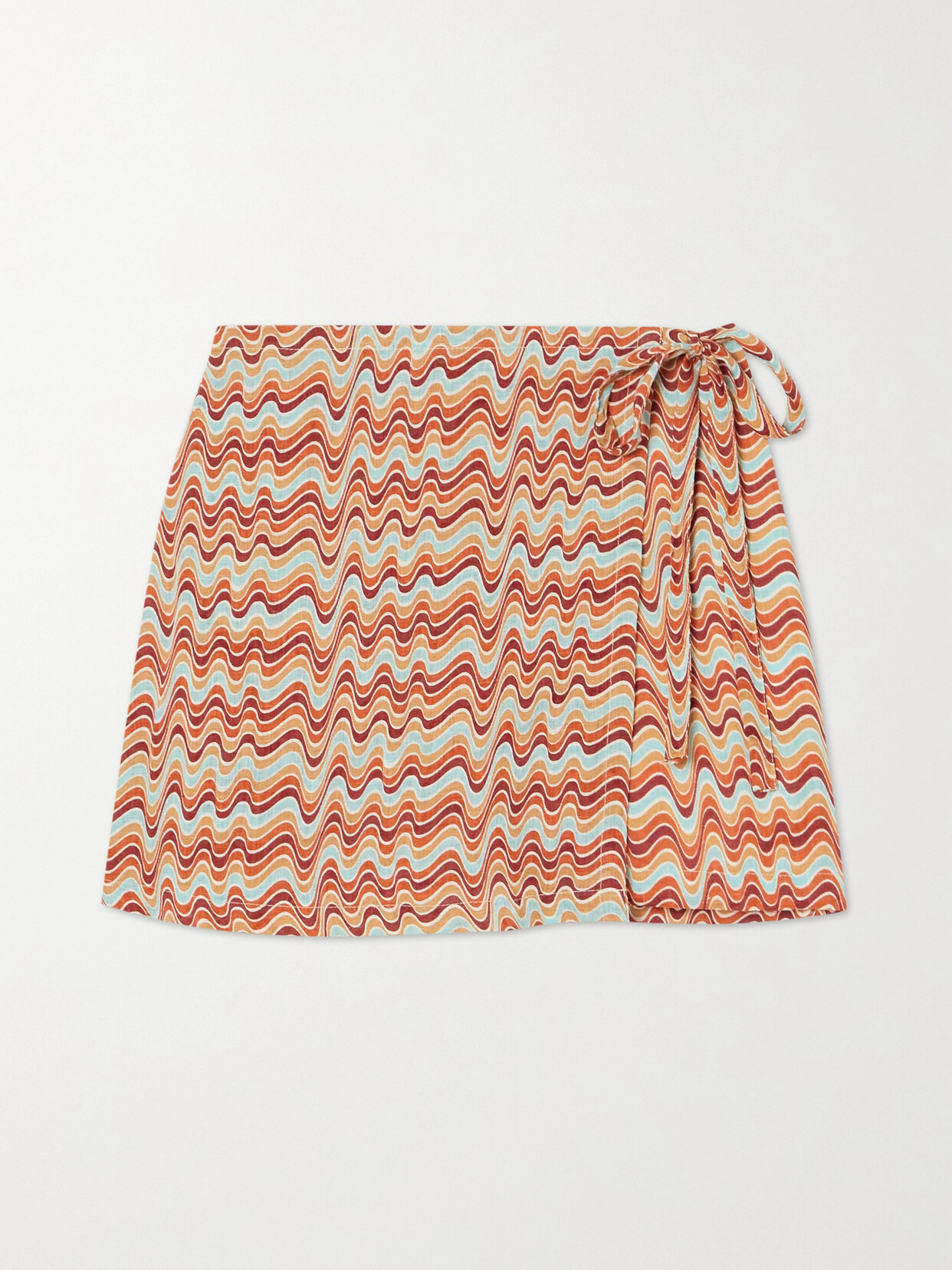 Faithfull The Brand Eridani Layered Printed Linen Shorts In Red