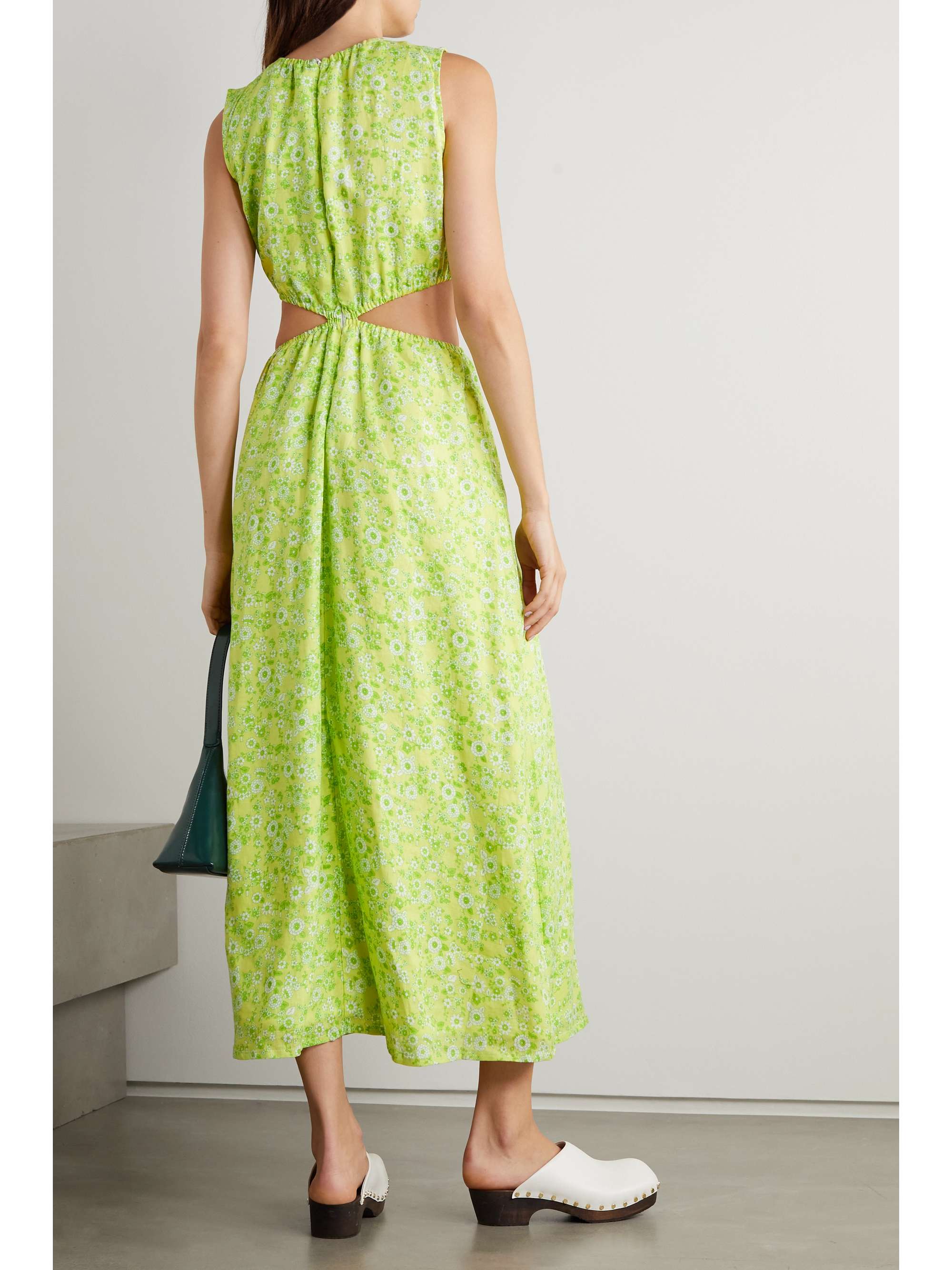 FAITHFULL Las Flores cutout floral-print linen maxi dress