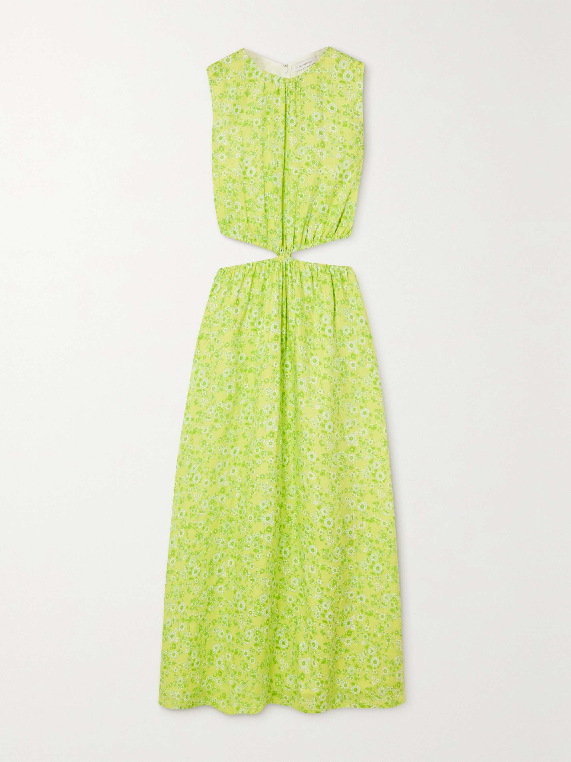 green linen maxi dress