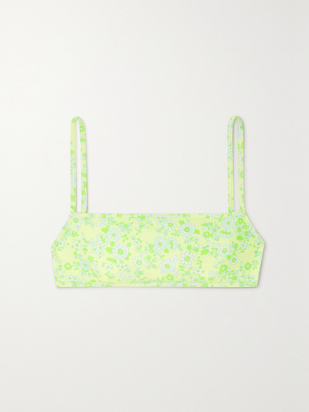 Faithfull The Brand - + Net Sustain Isa Floral-print Stretch-econyl Halterneck Bikini Top - Green