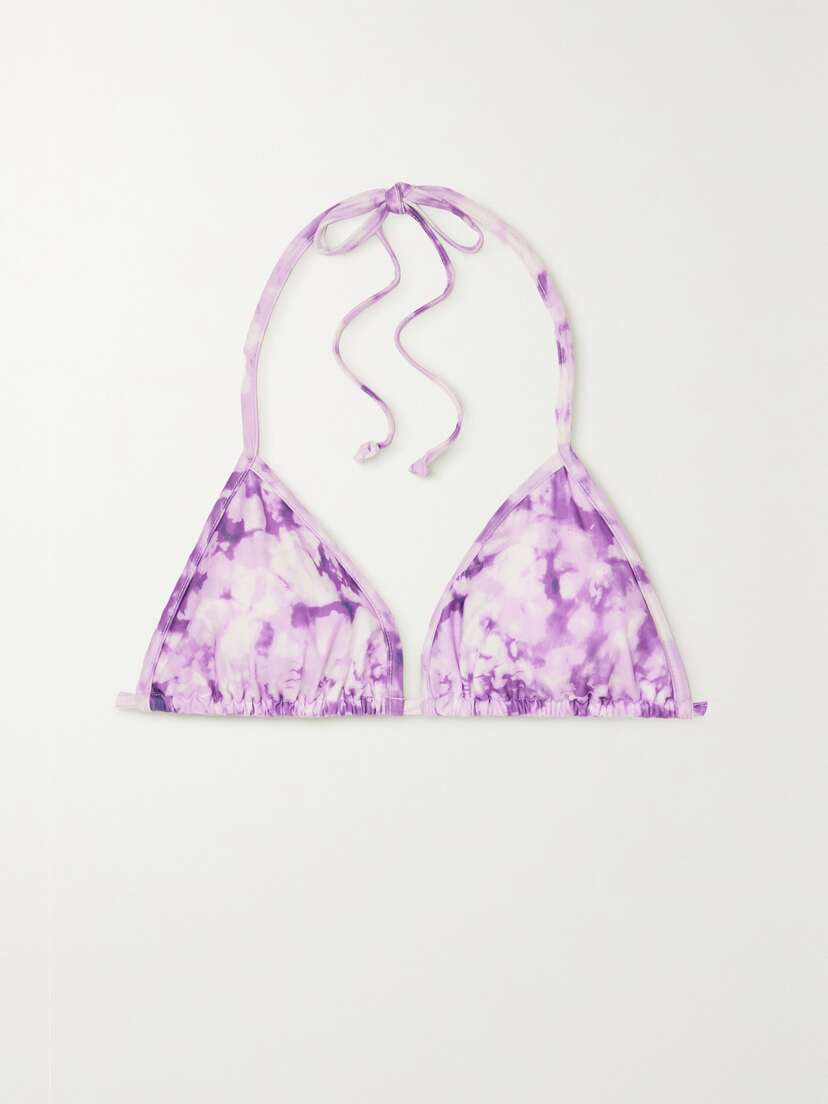 Faithfull Jaqueline Tie-dyed Stretch-econyl Triangle Bikini Top
