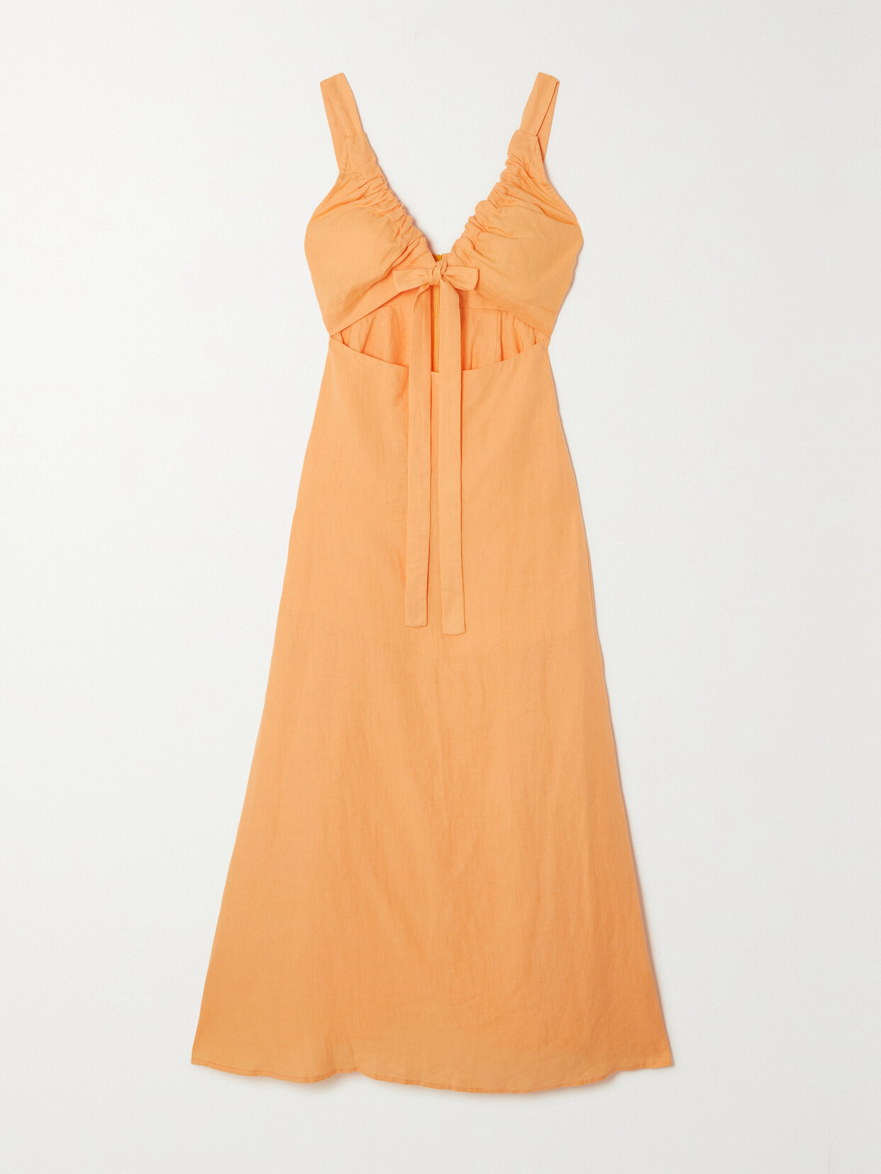 Shop Bondi Born + Net Sustain Tobago Cutout Hemp Maxi Dress In Orange