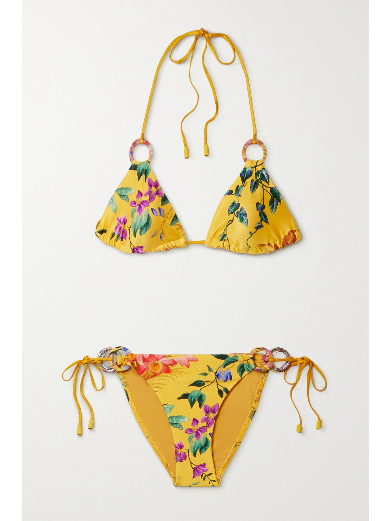 ZIMMERMANN TROPICANA FLORAL-PRINT TRIANGLE BIKINI