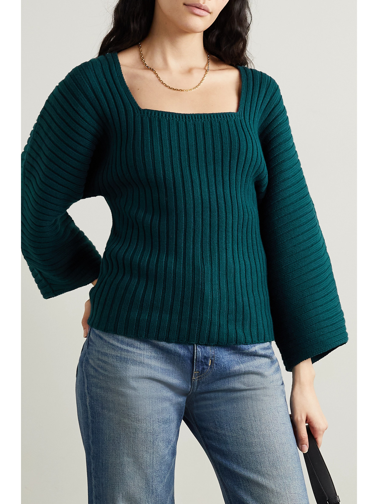 Mara Hoffman + Net Sustain Jocelyn Ribbed Organic Cotton-blend Sweater In Blue