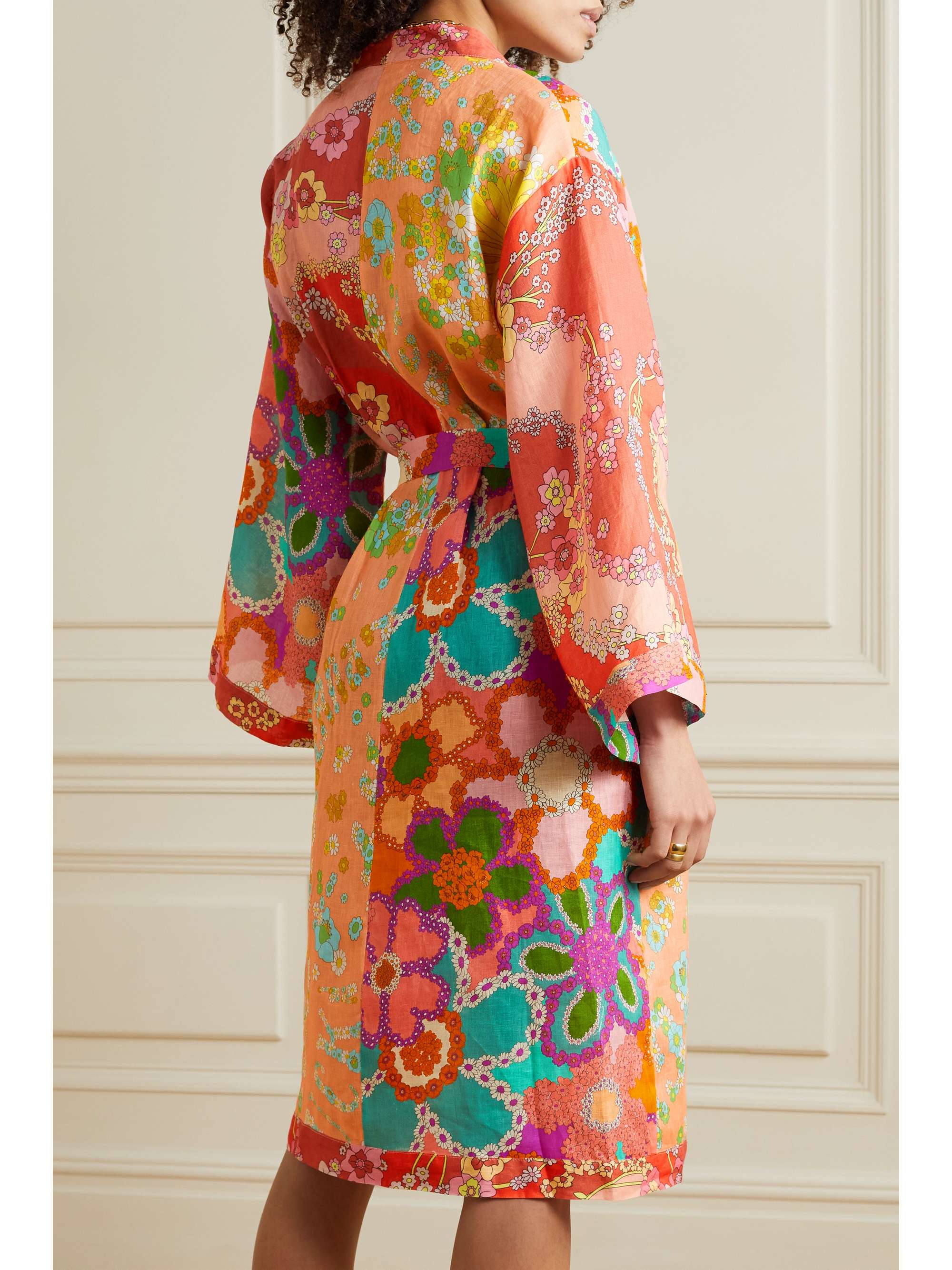 ZIMMERMANN Lola patchwork floral-print linen robe